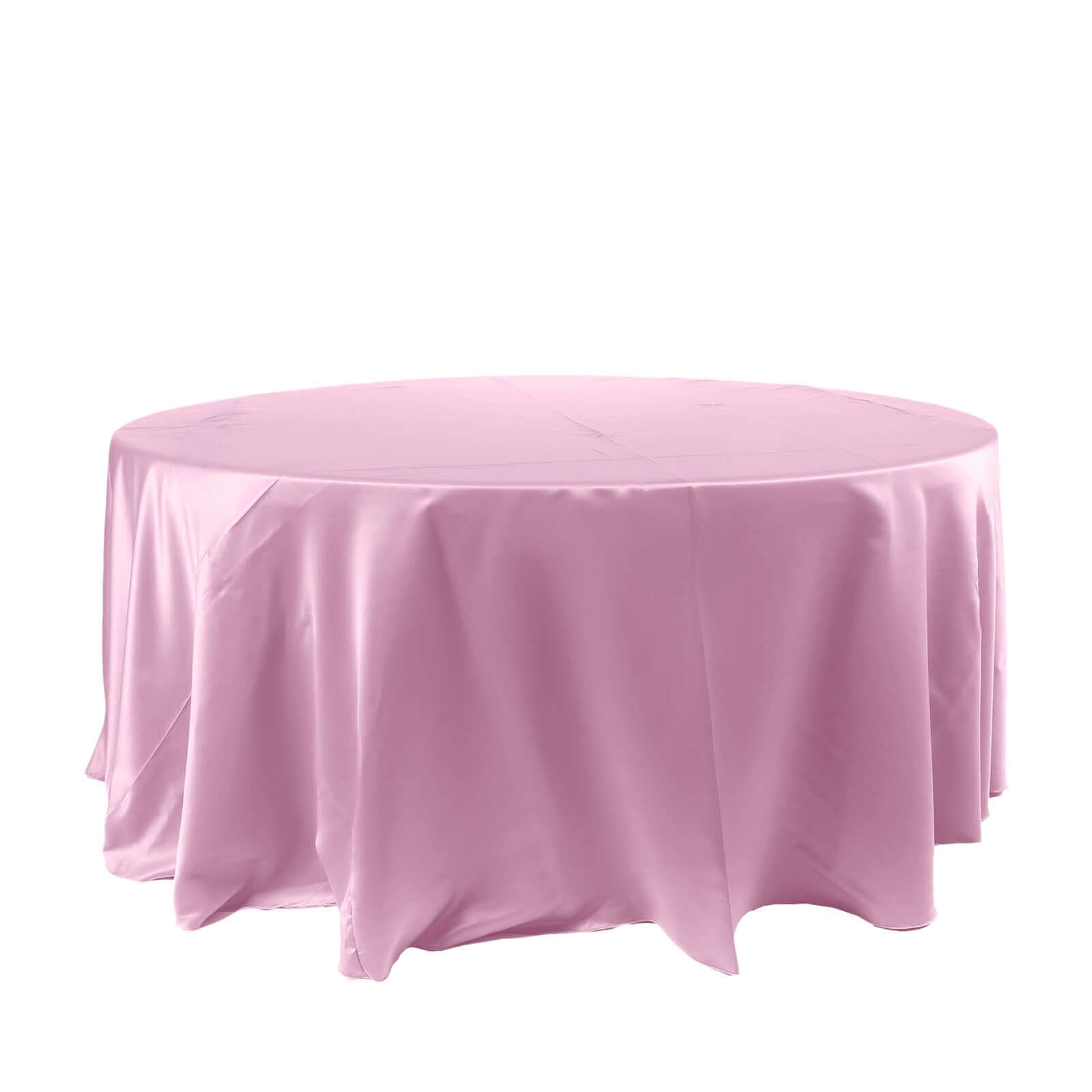 Satin 120 Round Tablecloth Pink - Stylish Seamless Table Cover