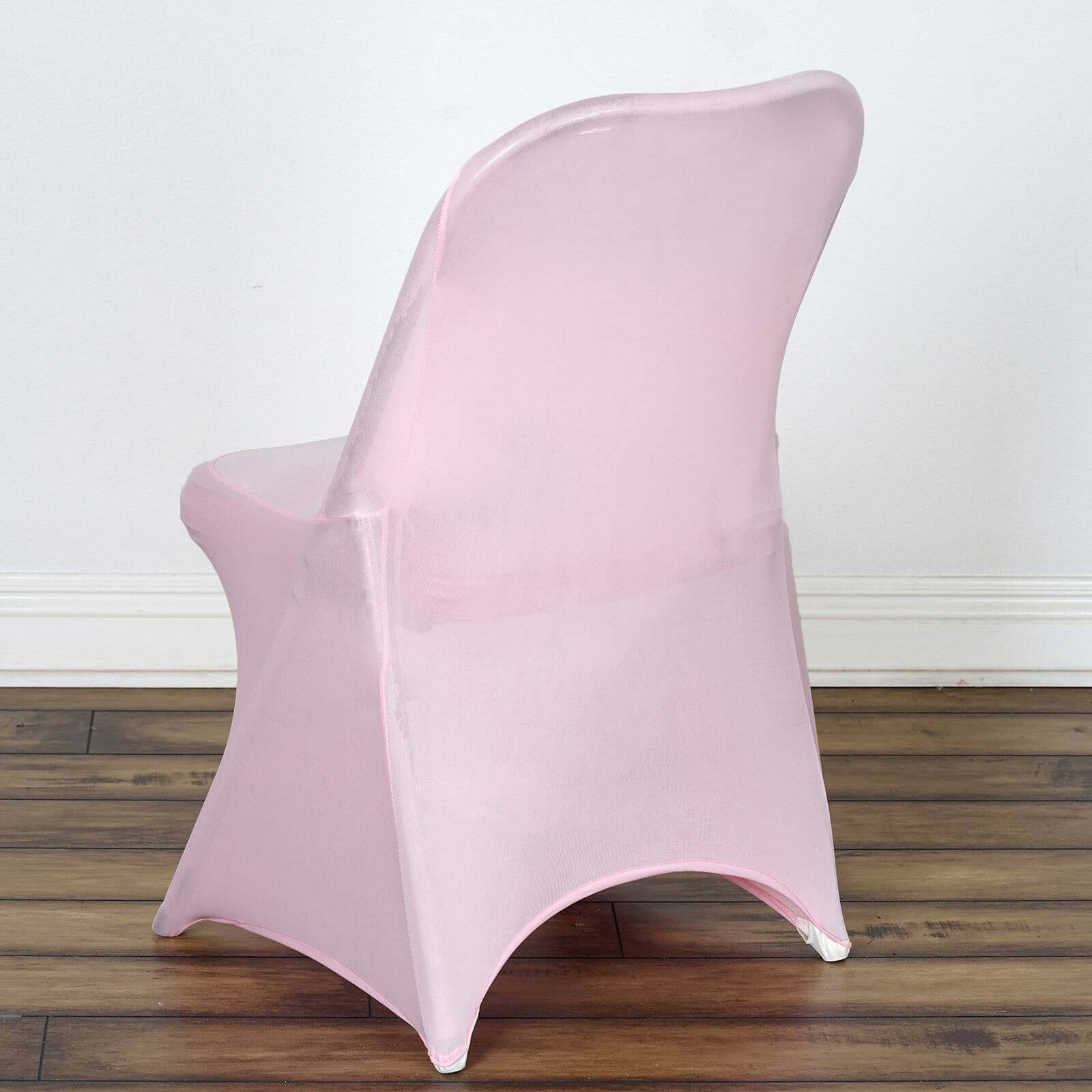 Reusable & Wrinkle-Resistant 160GSM Pink Spandex Stretch Slipcover for Folding Chairs