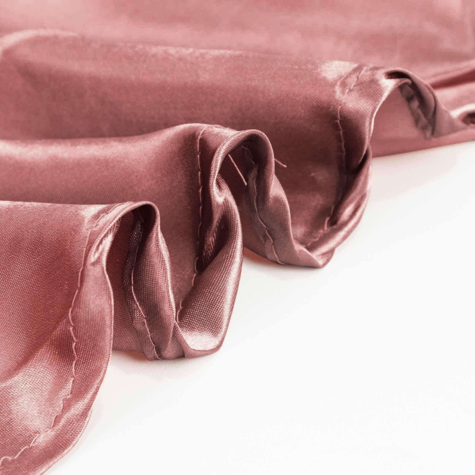 Hot Sale! Stylish Seamless 120-Inch Round Satin Tablecloth in Cinnamon Rose Color