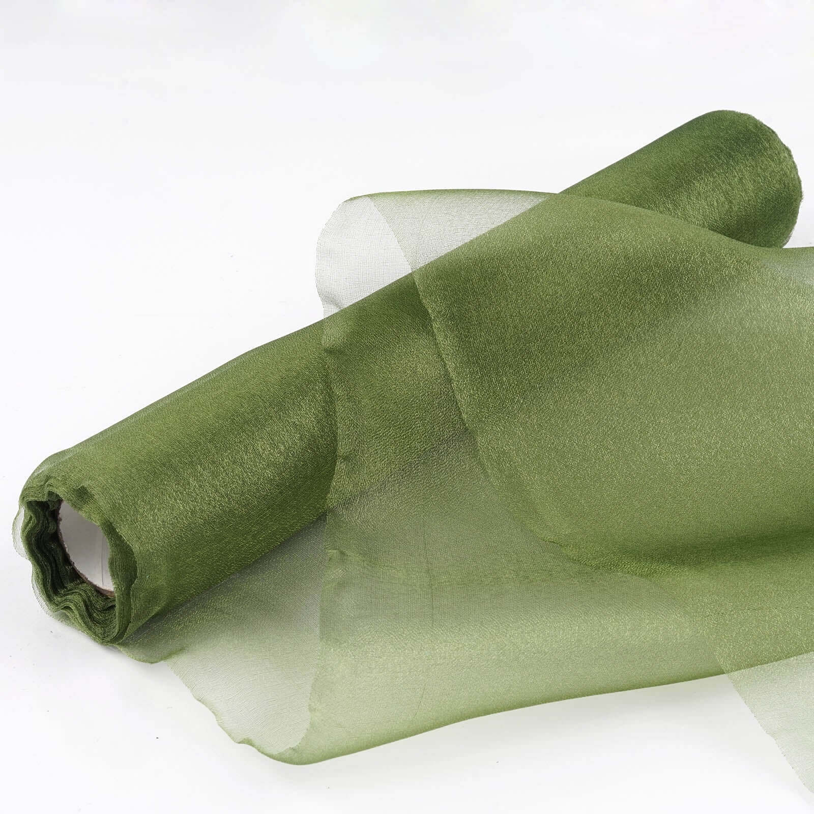 12x10yd High-Quality Olive Green Sheer Chiffon Fabric for DIY Drapery