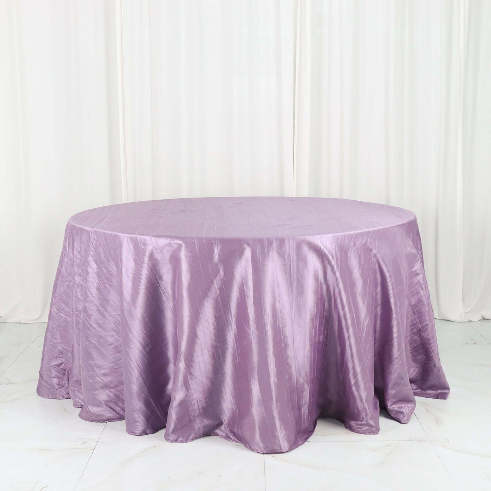 Seamless Crinkle Taffeta 132' Round Tablecloth in Violet Amethyst