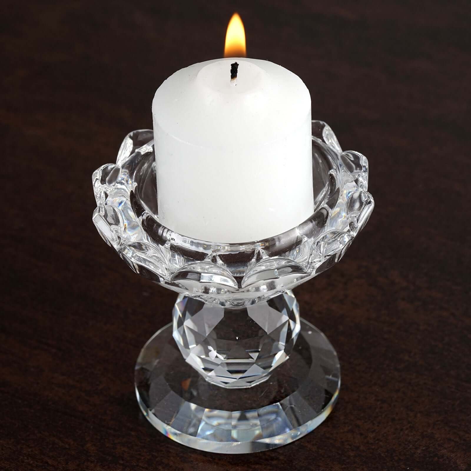 Gemcut Crystal Glass Prism Votive Candle Holder - Ideal for Decor! 2.5" Tall