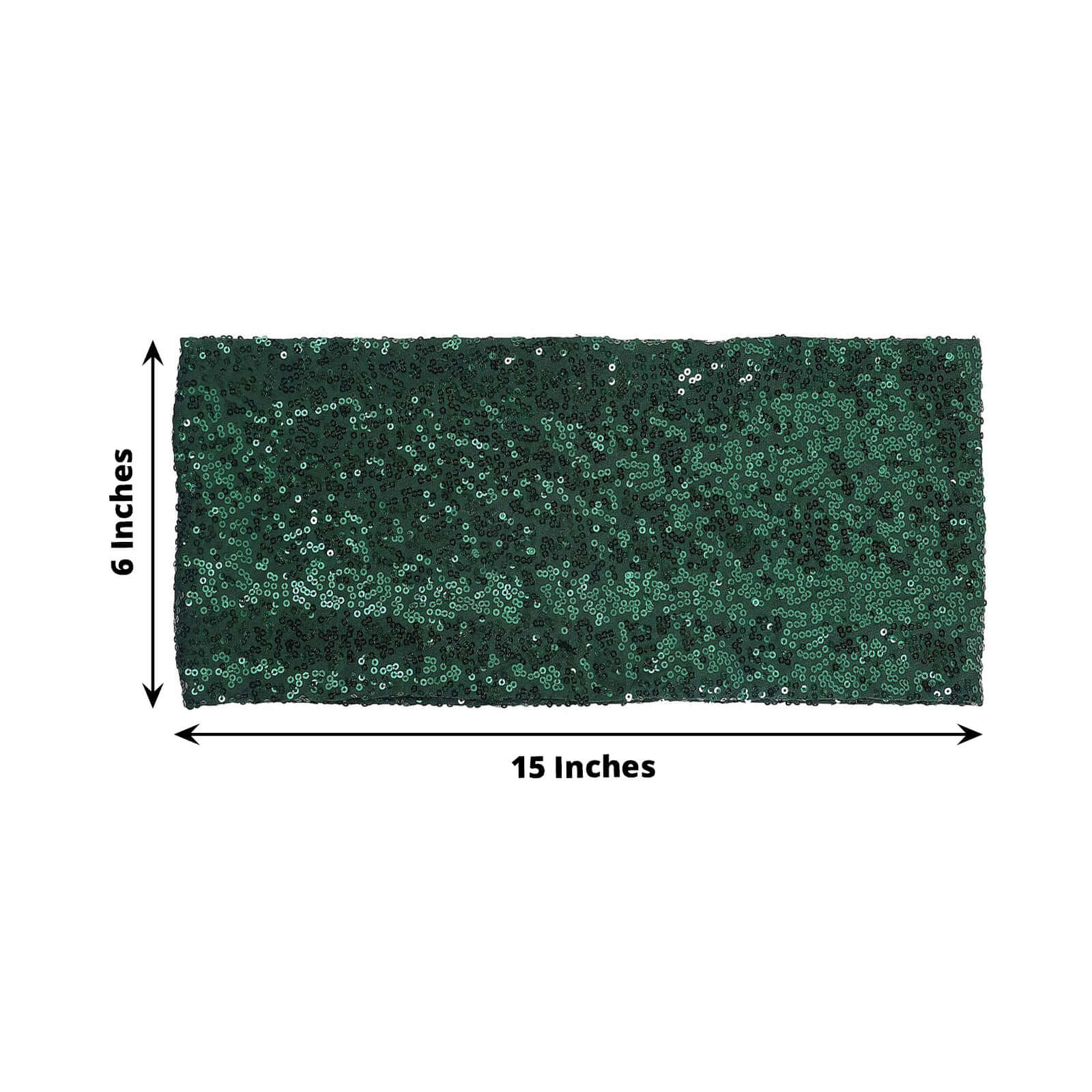 Special Offer: 5-Piece Set of Hunter Emerald Green Sequin Spandex Stretch Chair Bands (6x15 Inches)