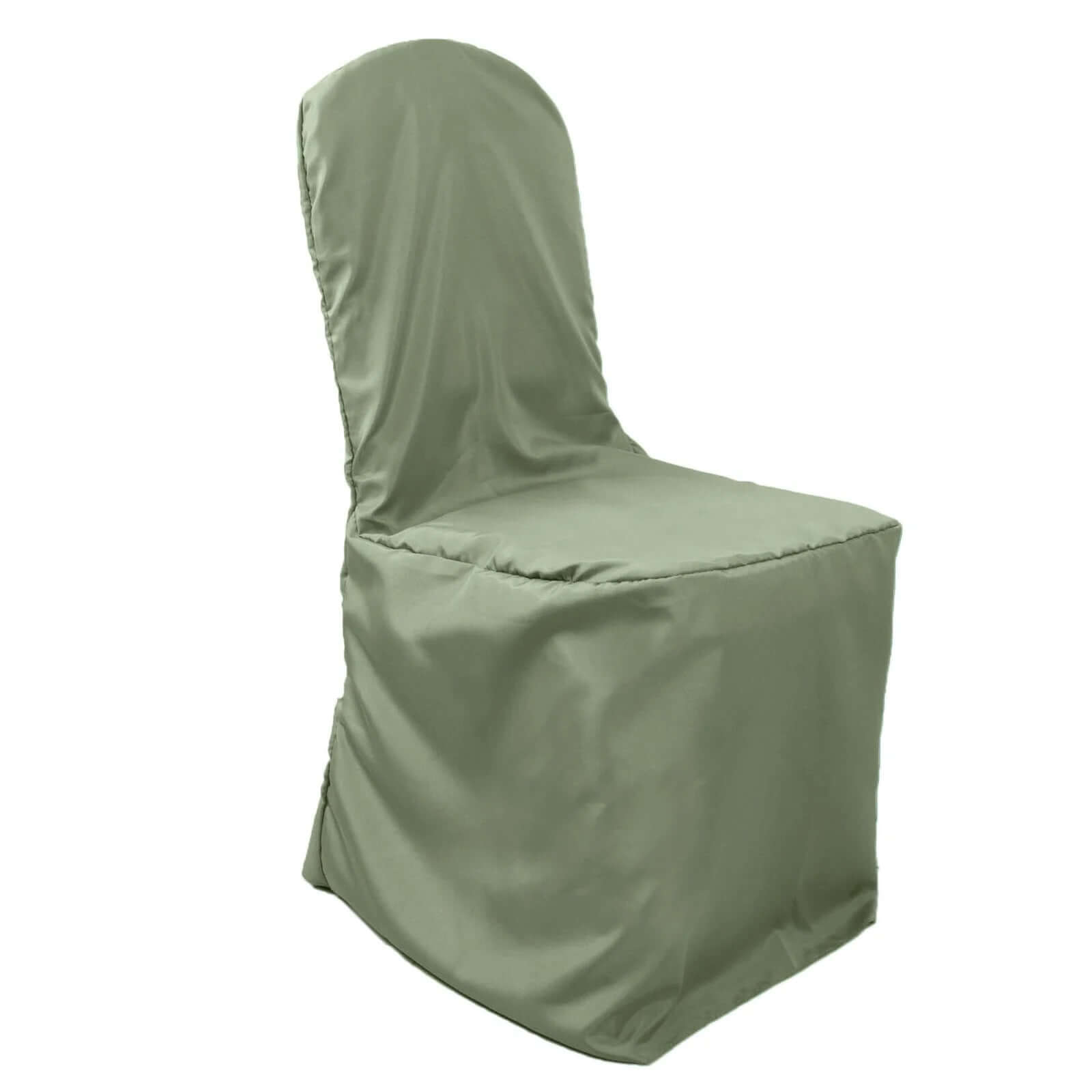 10-Piece Stain-Resistant Polyester Slip-On Chair Covers in Dusty Sage Green for Banquets