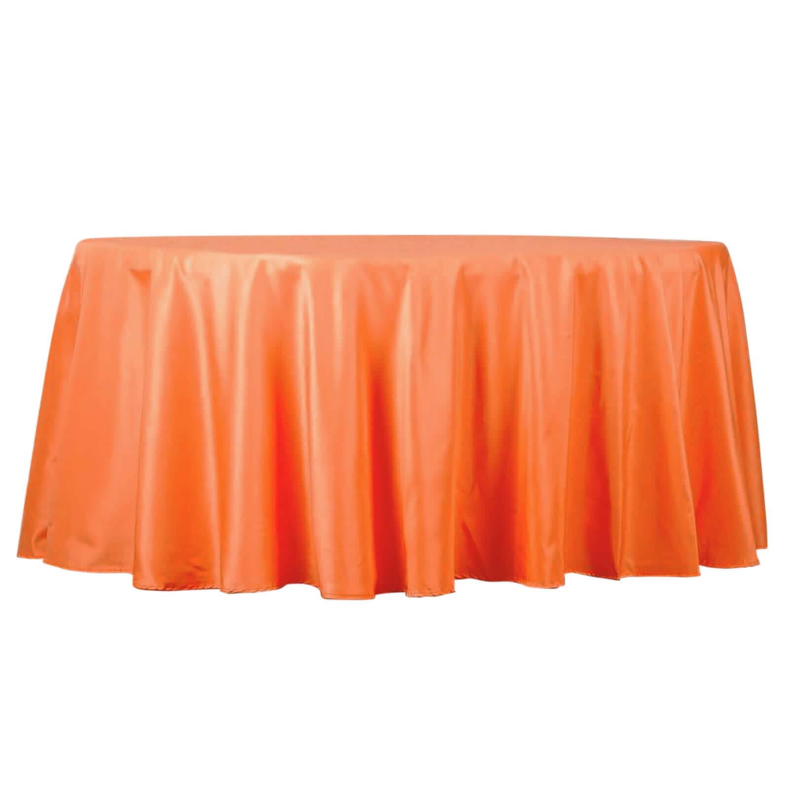 Hot Sale! 132-Inch Orange Seamless Polyester Round Tablecloth for Various Events