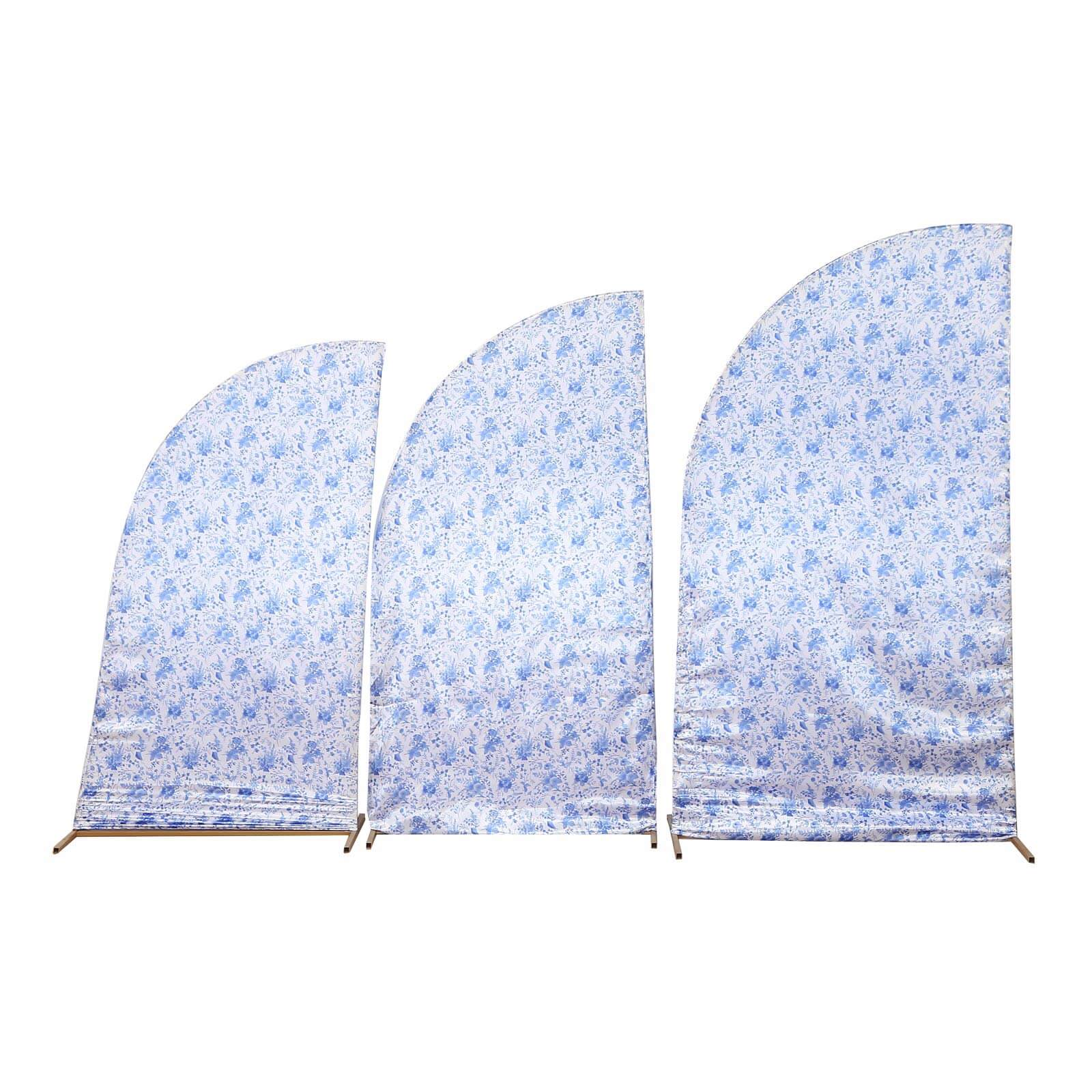 Hot Deal! Set of 3 Satin Wedding Arch Covers in French Toile Floral (5ft, 6ft, 7ft)