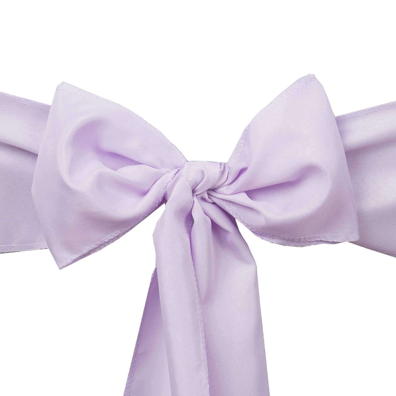 Hot Deal! 5-Piece Set of Lavender Lilac Polyester Chair Sashes, 6x108 Inches