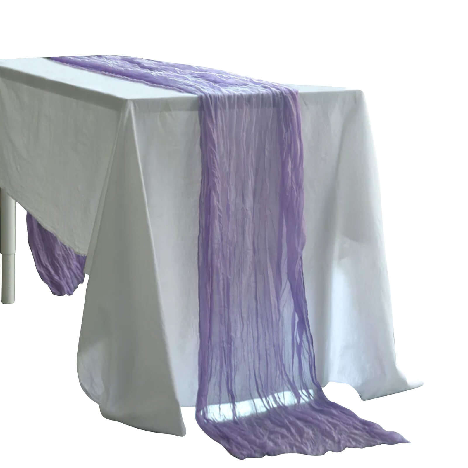 10ft Lavender Lilac Gauze Cheesecloth Table Runner - Rustic Boho Style, Perfect for Events