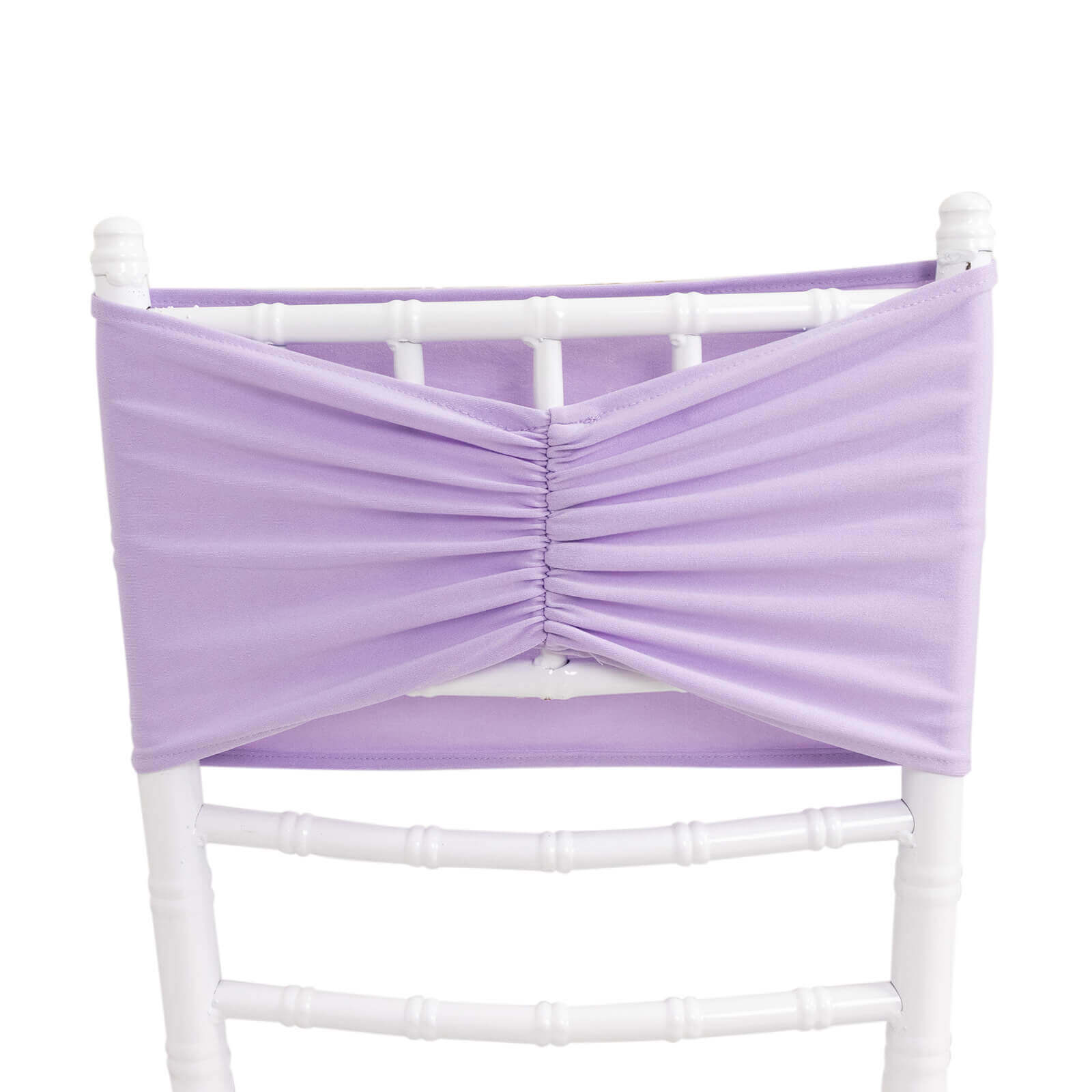 5-Pack Lavender Lilac Ruffled Spandex Chair Sashes - Wide & Easy Stretch Bands