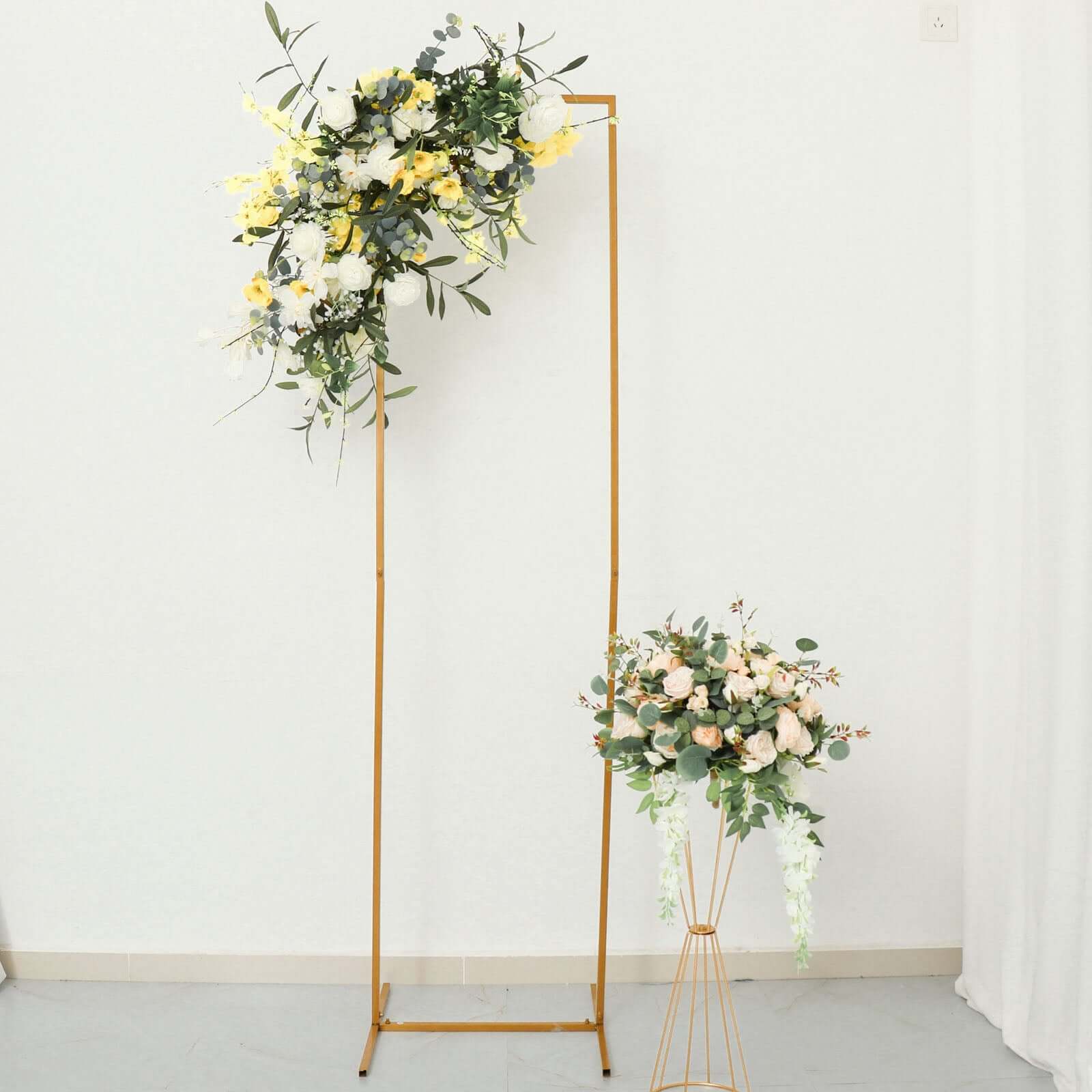 Hot Sale! 6.5ft Slim Gold Metal Rectangular Wedding Arch Backdrop Stand