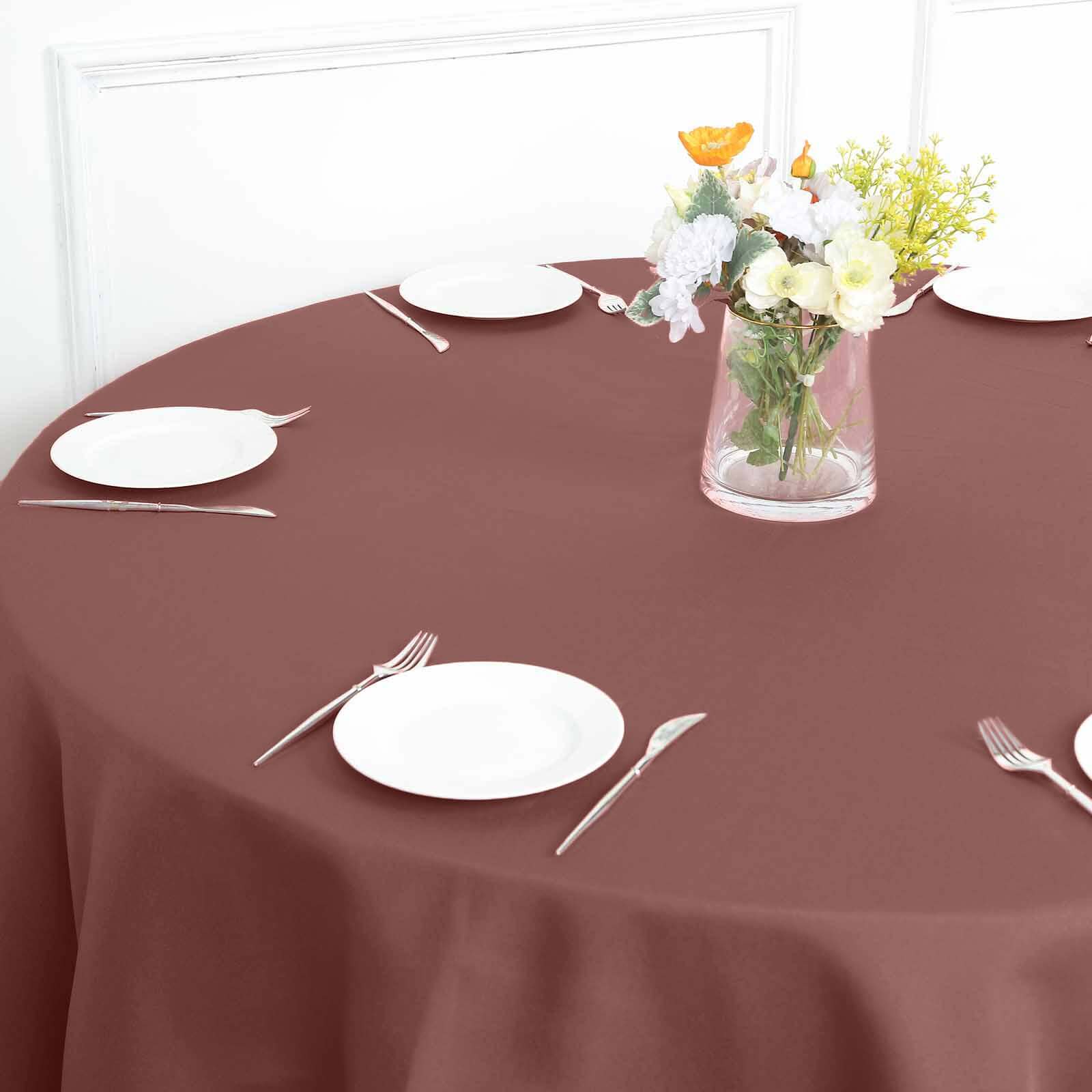 100% Polyester Cinnamon Rose 70x70 Square Tablecloth - Stain & Wrinkle Resistant