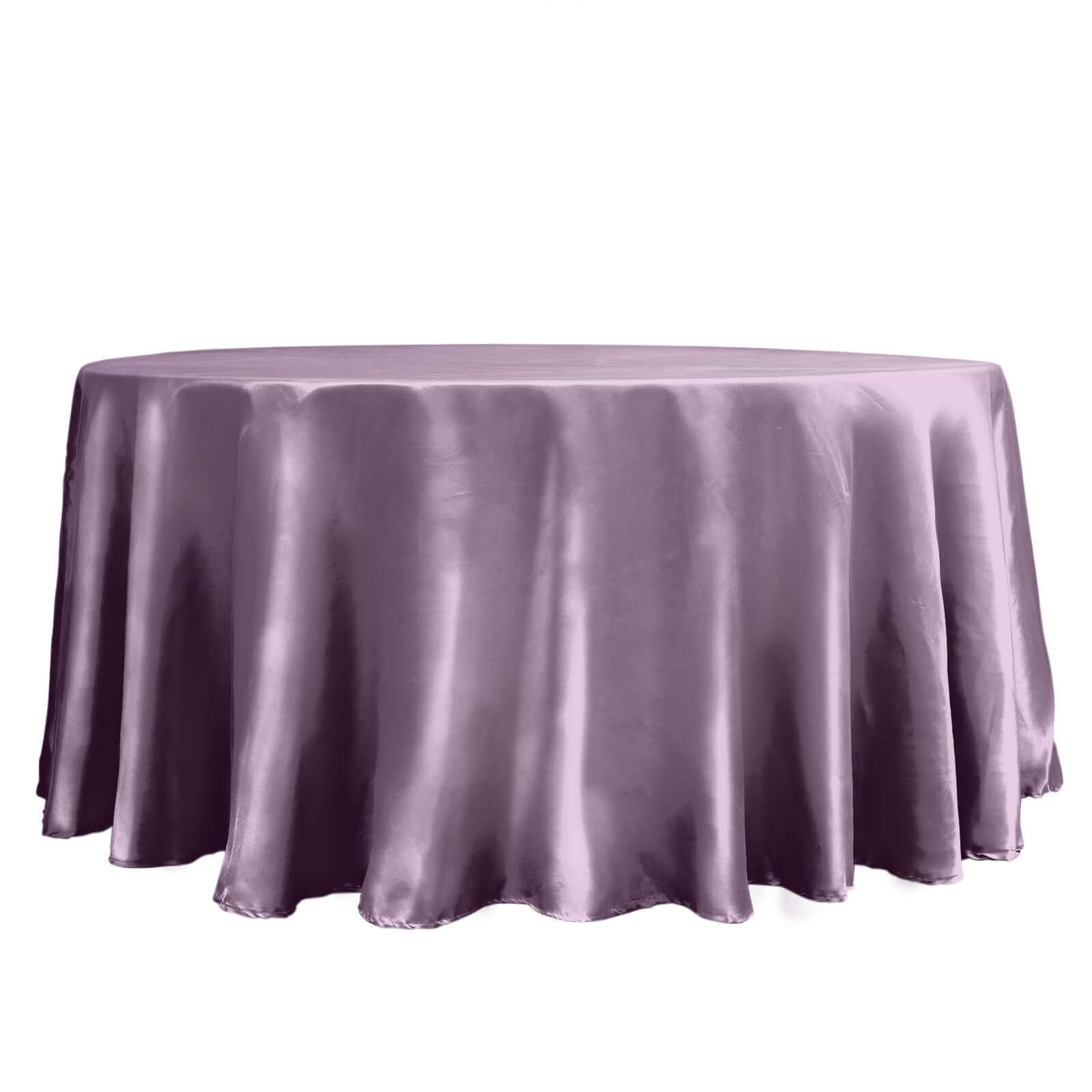 Stylish Seamless Satin Round Tablecloth in Violet Amethyst - 120 Inch for Various Events