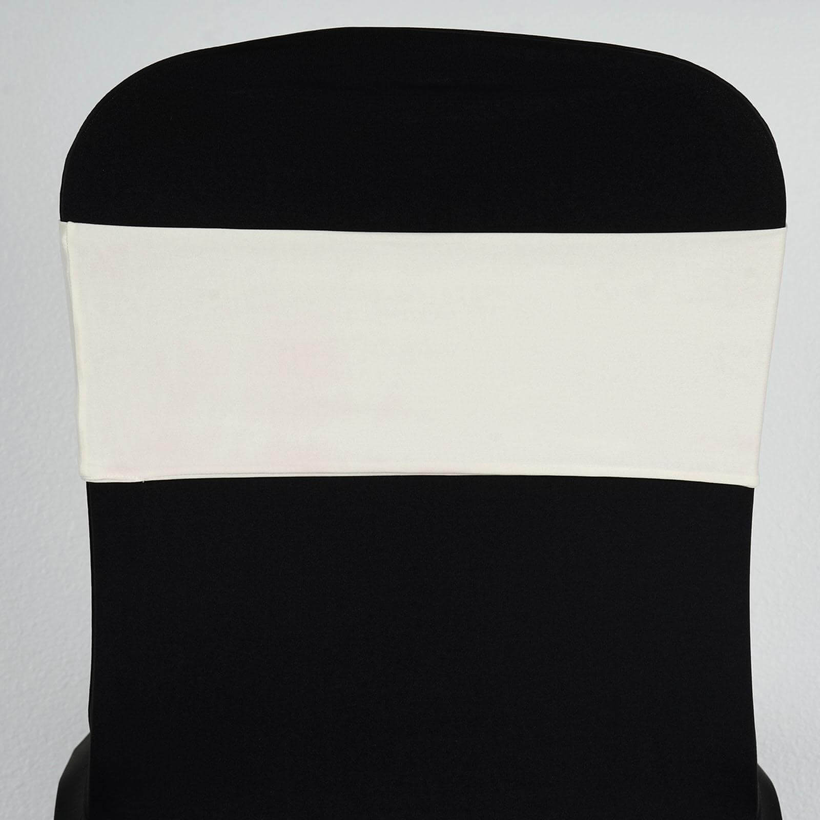 Ivory Stretch Spandex Chair Sashes Pack of 5 - Heavy - Duty 5x12