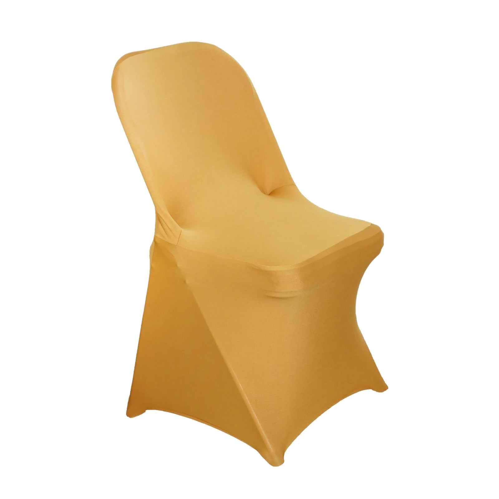 10-Pack Gold Stretch Spandex Slipcovers for Folding Chairs - Durable 160GSM for Events