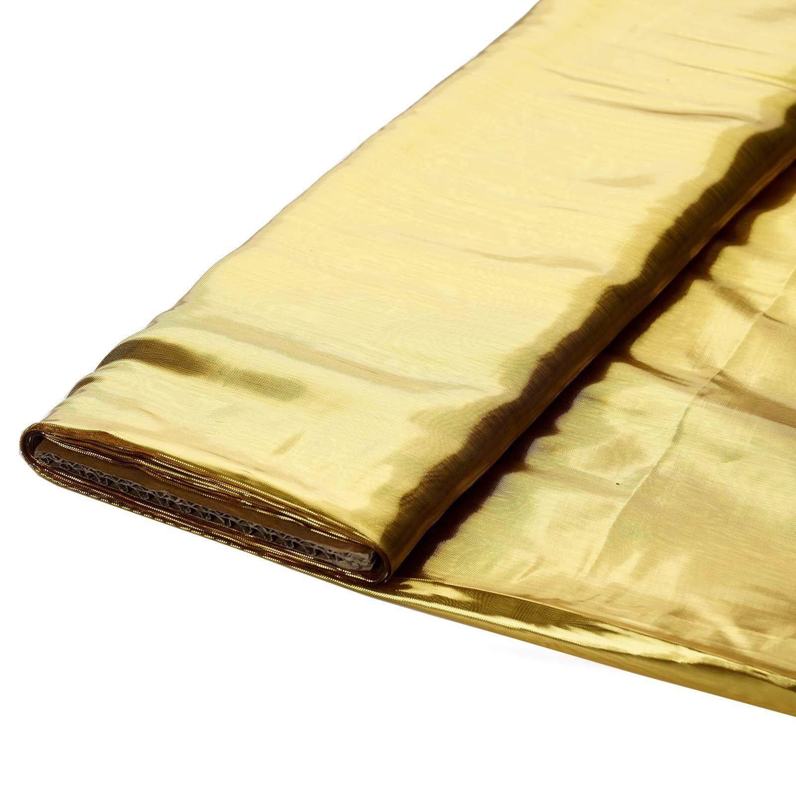 Hot Deal! 54-Inch Wide, 10-Yard Gold Shiny Polyester Lame Fabric Bolt for DIY Crafts