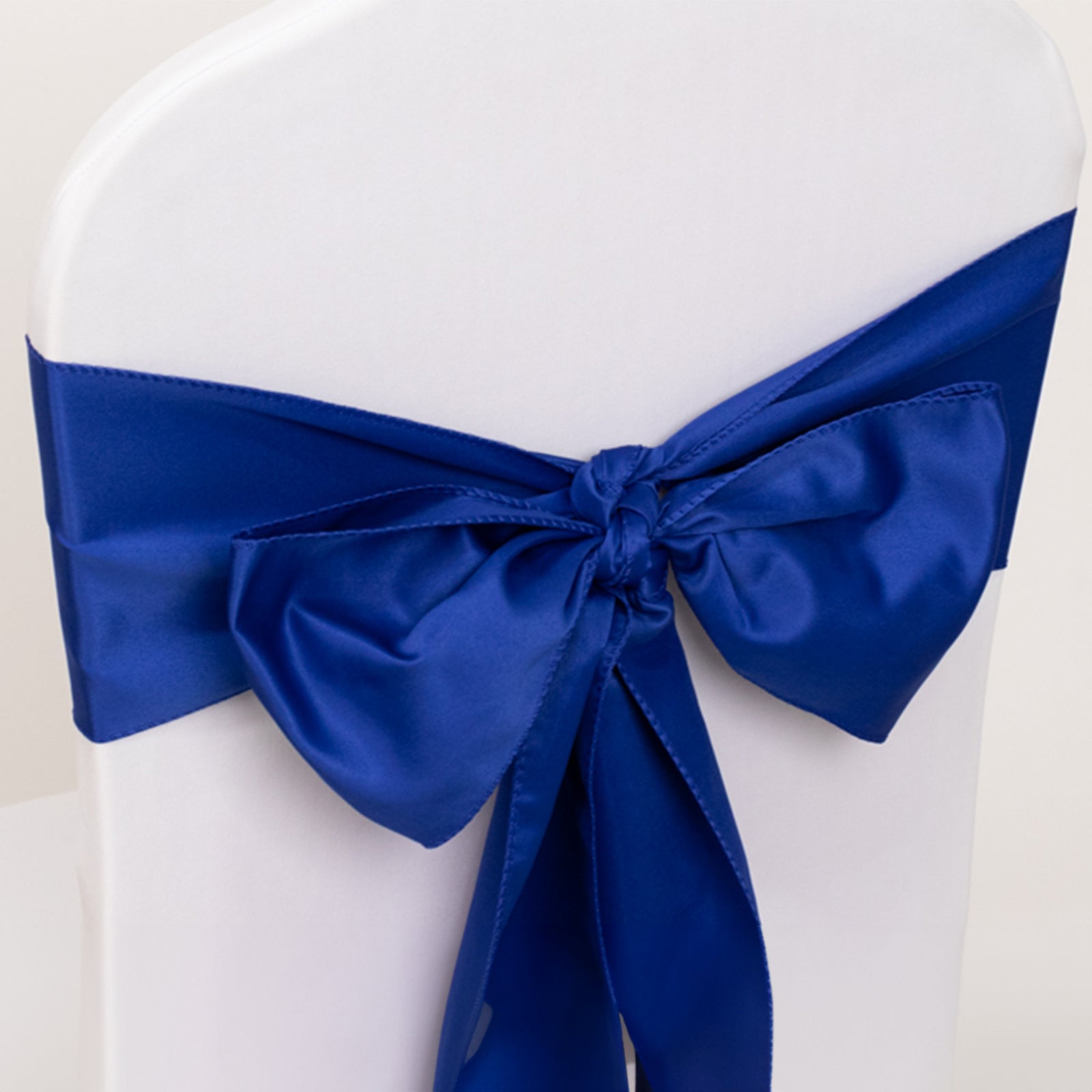 Get 5-Pack Royal Blue Lamour Satin Chair Sashes (6x106) - Stylish Reusable Decor