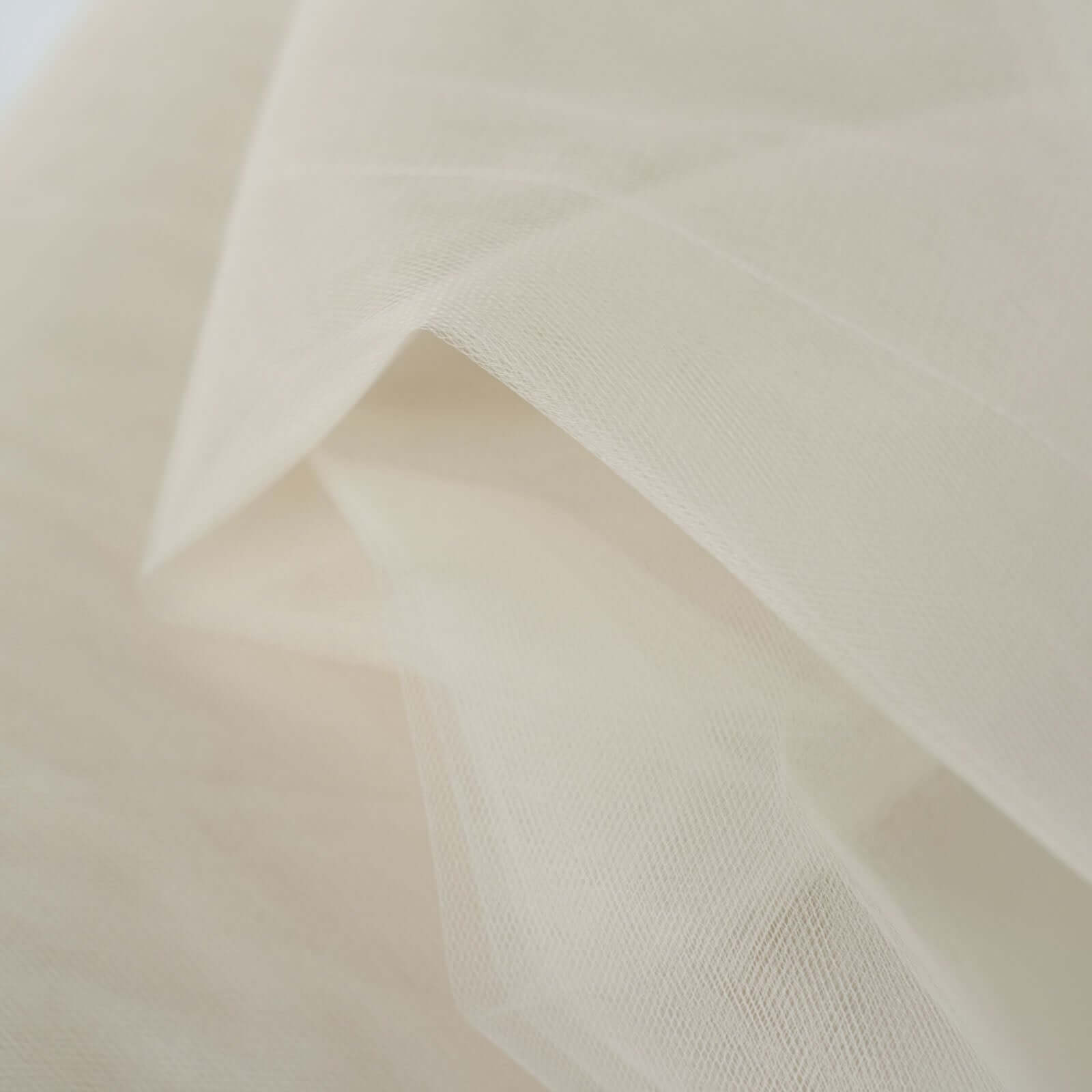 50-Yard Beige Tulle Fabric Bolt, 108 Inches Wide, Ideal for DIY Crafts