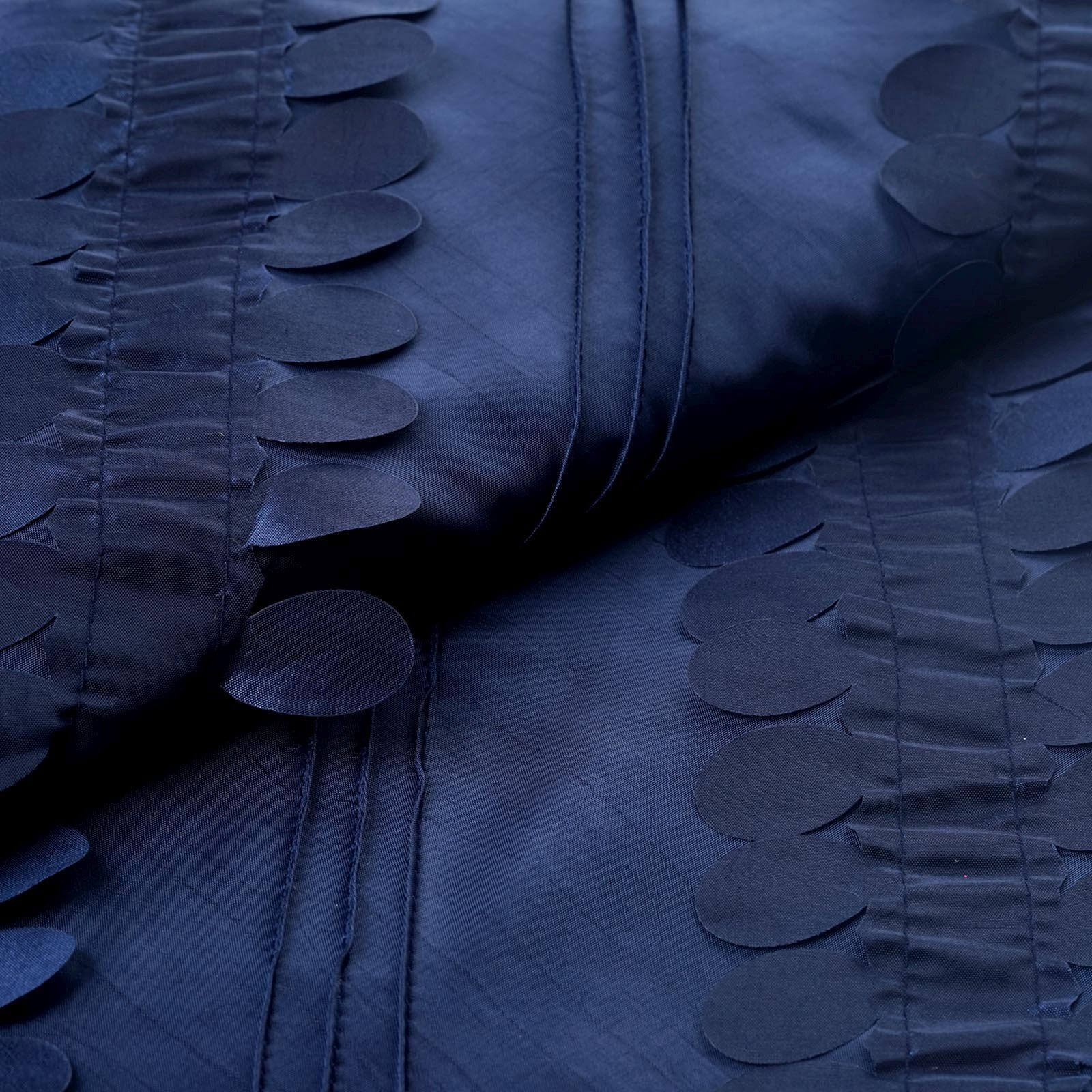 54-Inch Wide, 5-Yard Navy Blue Leaf Taffeta Fabric Bolt for DIY Crafts