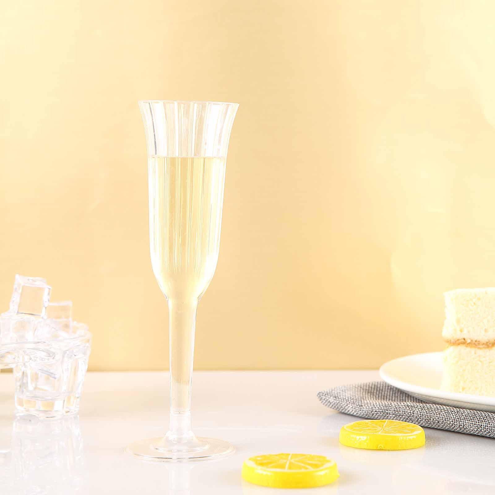 12-Pack Disposable 6oz Clear Flared Plastic Champagne Flutes - Ideal for Special Occasions