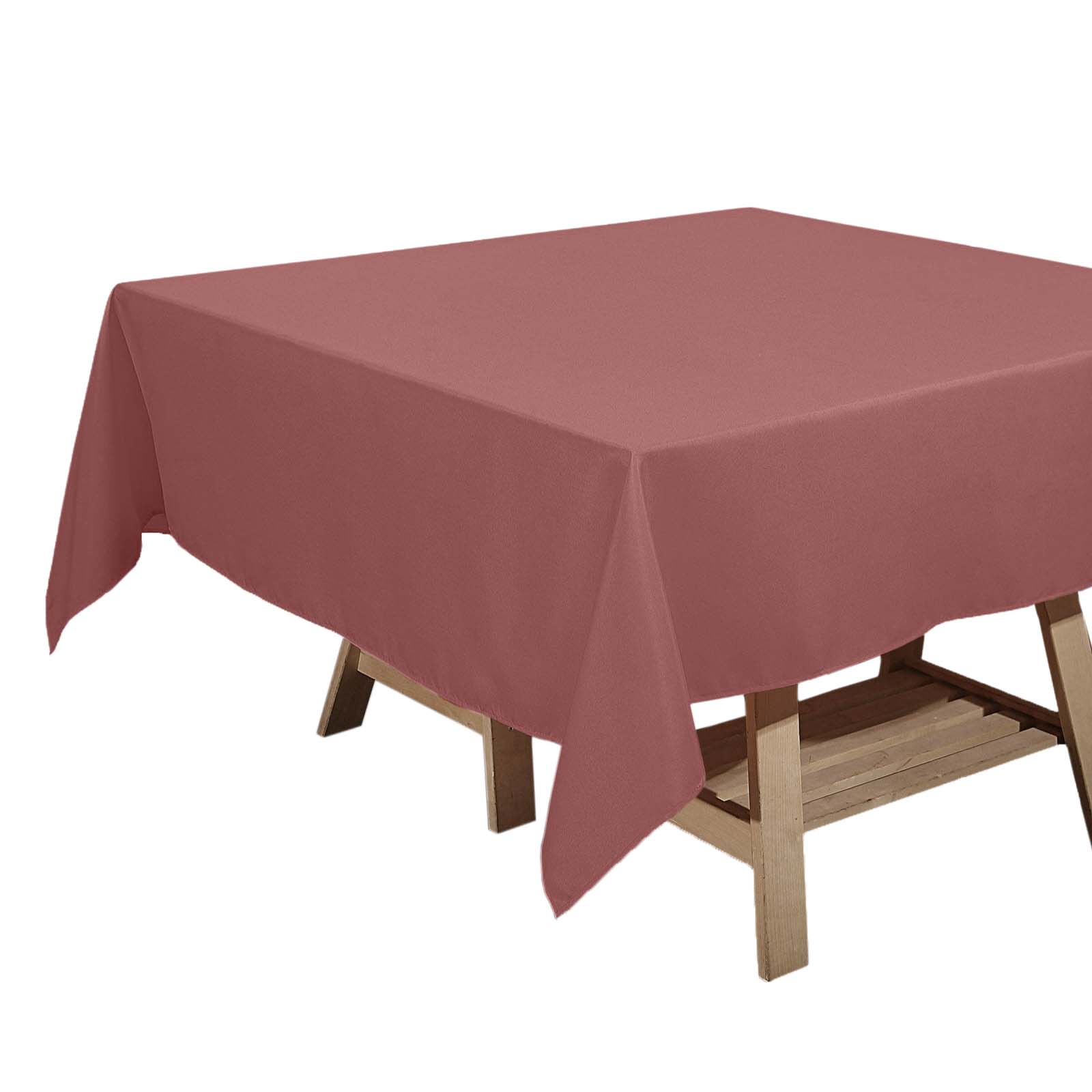 100% Polyester Cinnamon Rose 70x70 Square Tablecloth - Stain & Wrinkle Resistant