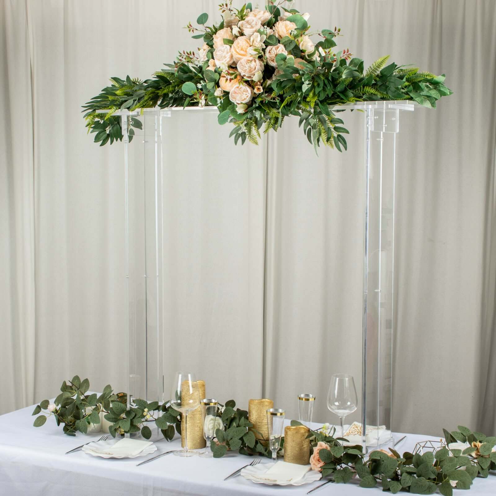 Hot Sale! Clear Acrylic Rectangular Flower Stand - Ideal Decorative Table Centerpiece for Events