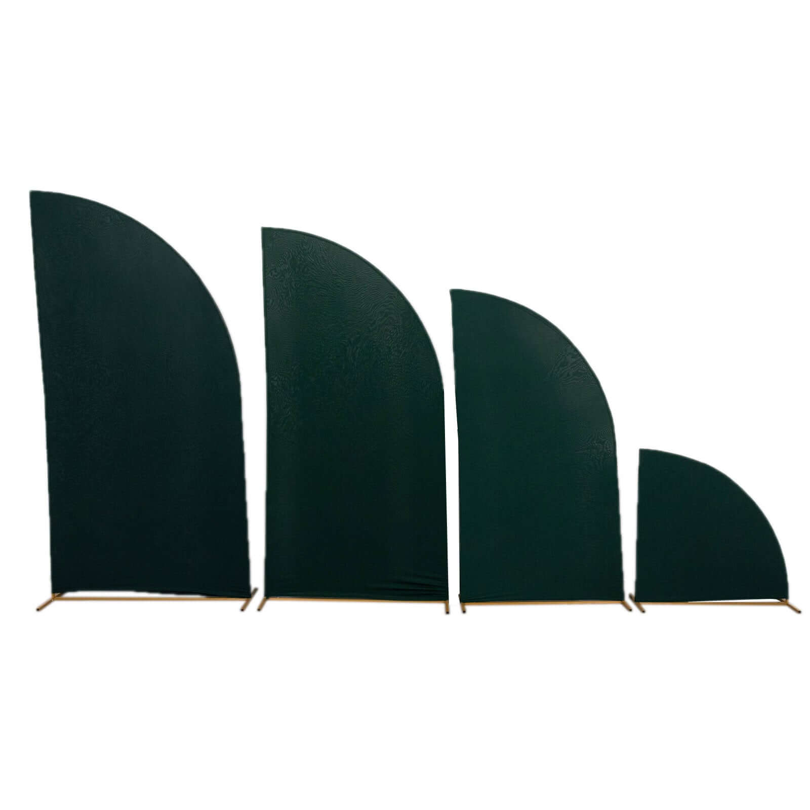 Custom-Fit Set of 4 Matte Hunter Emerald Green Spandex Half Moon Wedding Arch Backdrop Covers in 4 Sizes