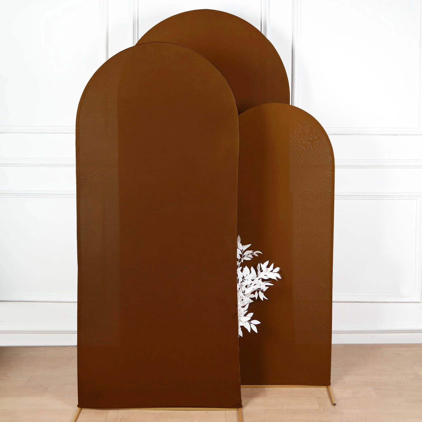 6ft Double - sided Cinnamon Brown Spandex Fitted Cover for Round Top Wedding Arch