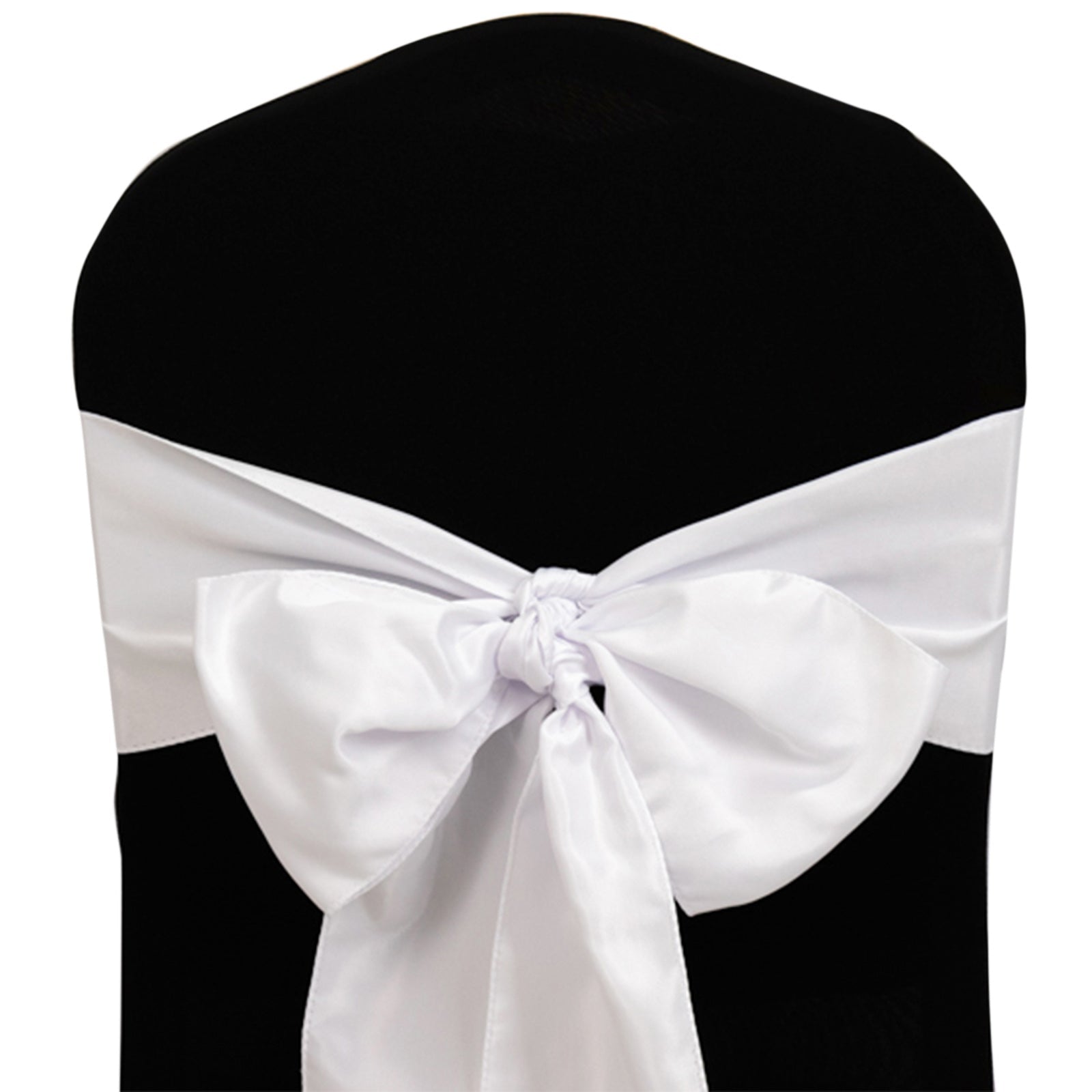 5-Pack White Lamour Satin Chair Sashes (6x106) - Stylish Reusable Decor for Weddings & Gatherings