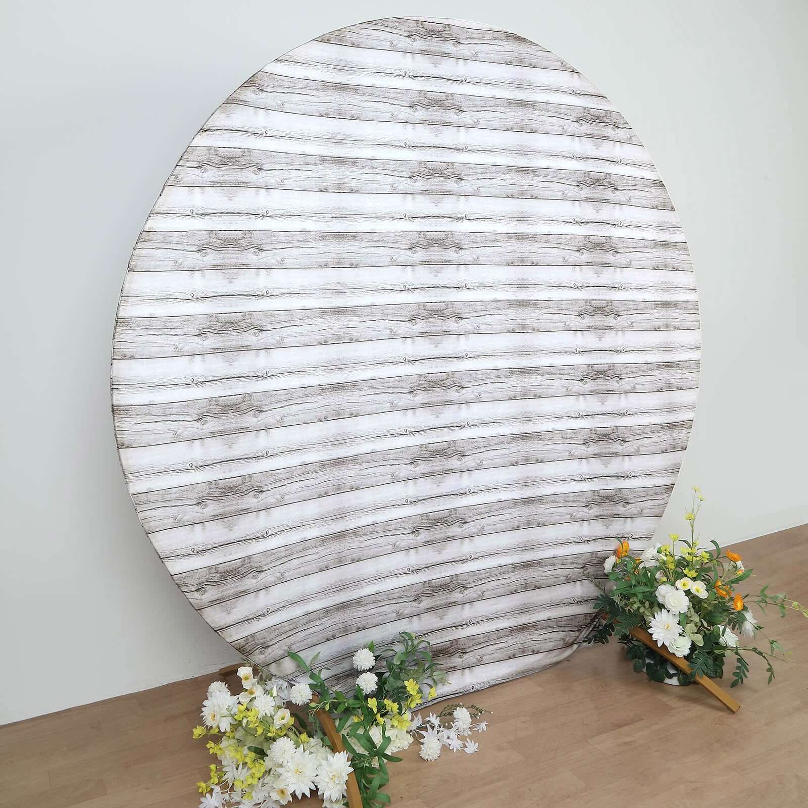 7.5ft Rustic White Spandex Backdrop Stand Cover - Perfect Fit!