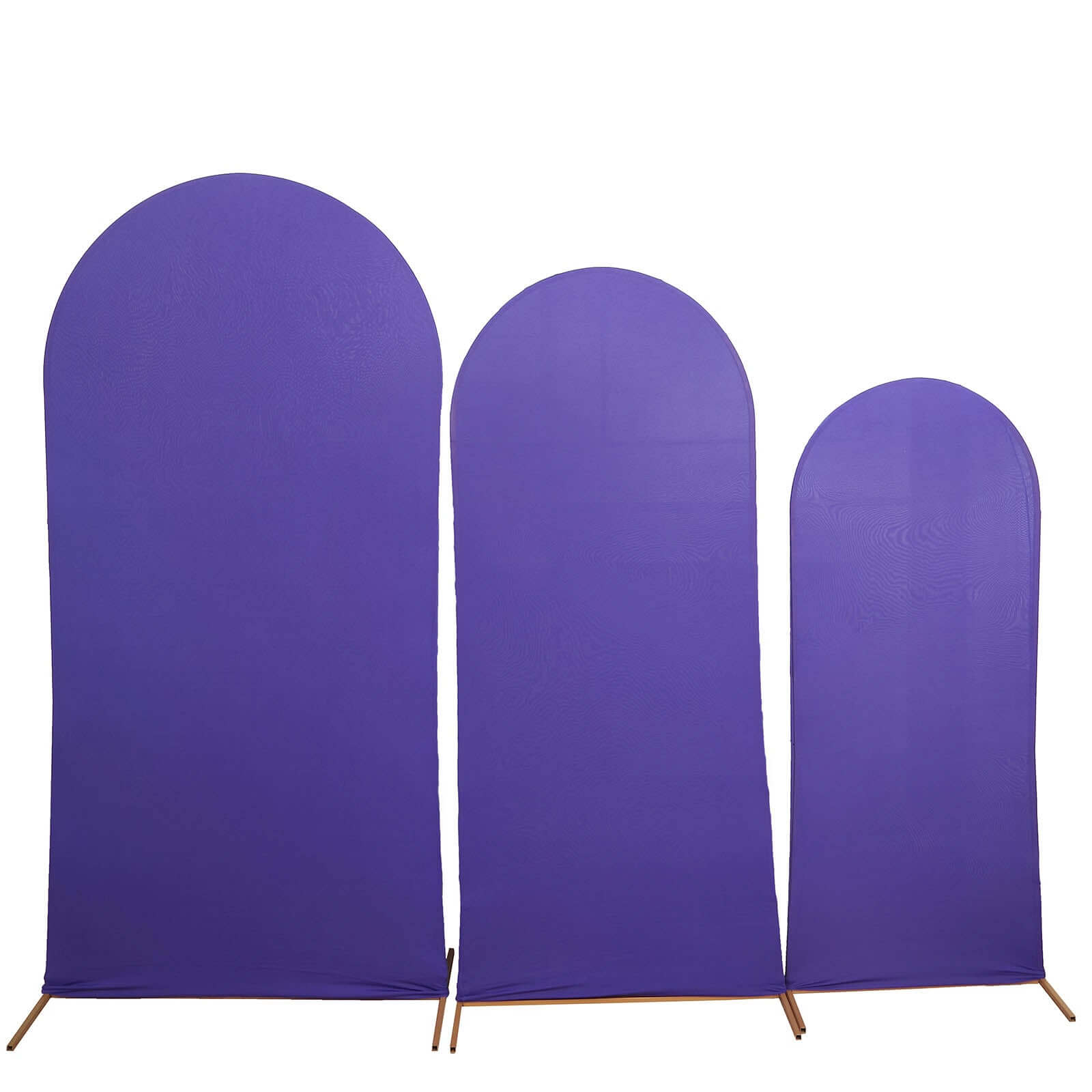 3-Piece Matte Purple Spandex Fitted Covers for 5ft, 6ft, 7ft Round Top Chiara Wedding Arch Stands