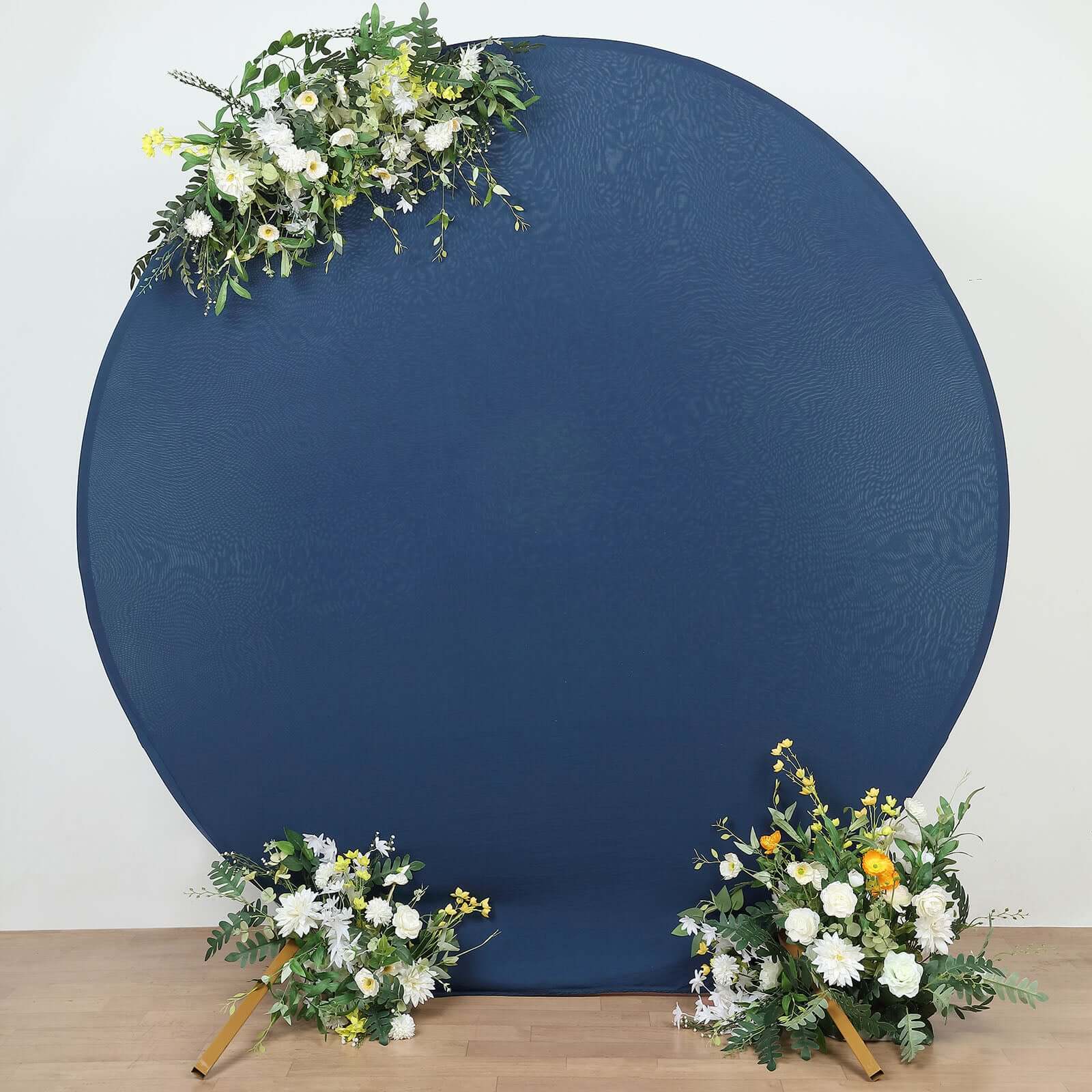 Amazing 7.5ft Navy Blue Round Spandex Party Backdrop Cover