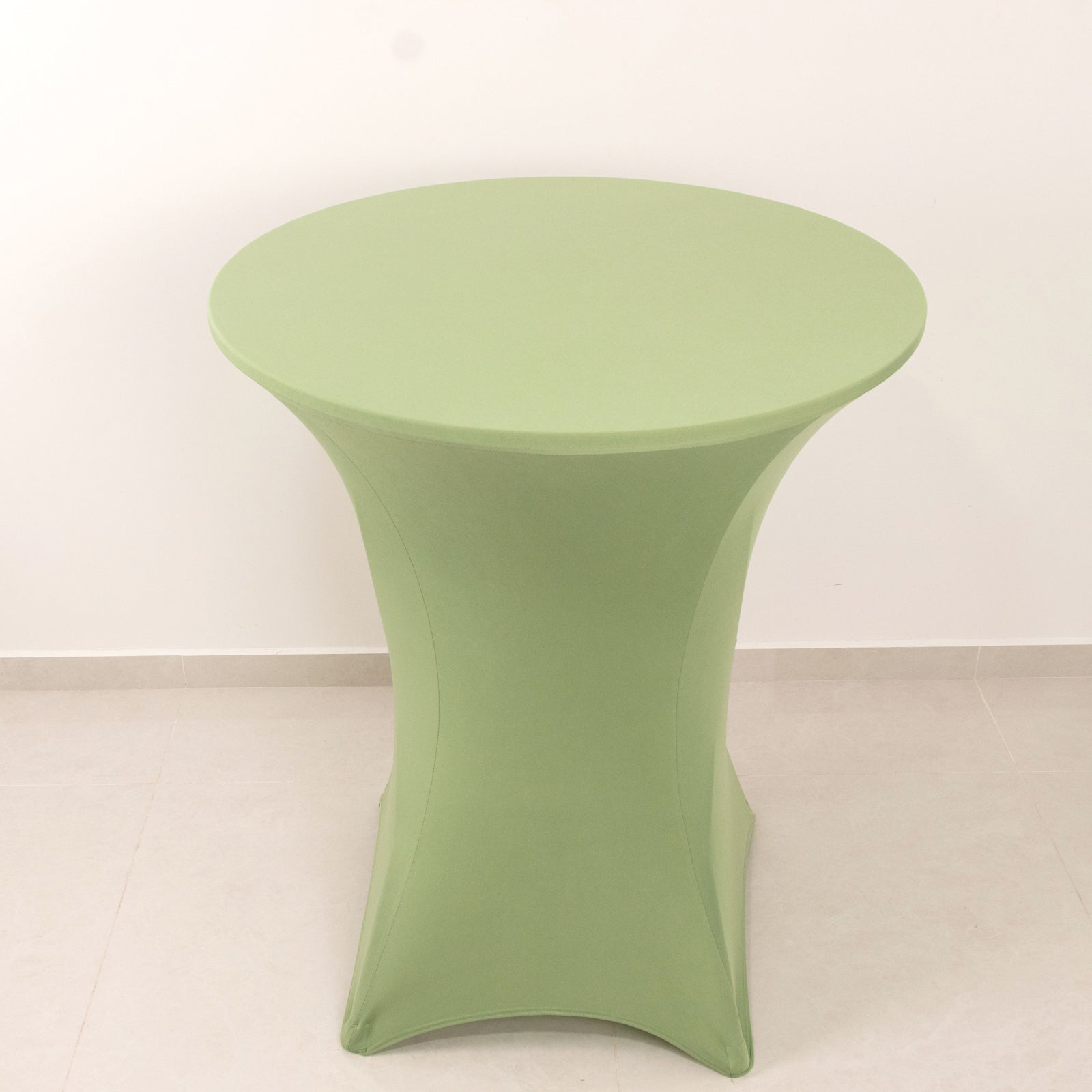 Sage Green Stretch Spandex Fitted Cocktail Table Cover for 33 - 36 Round Tables