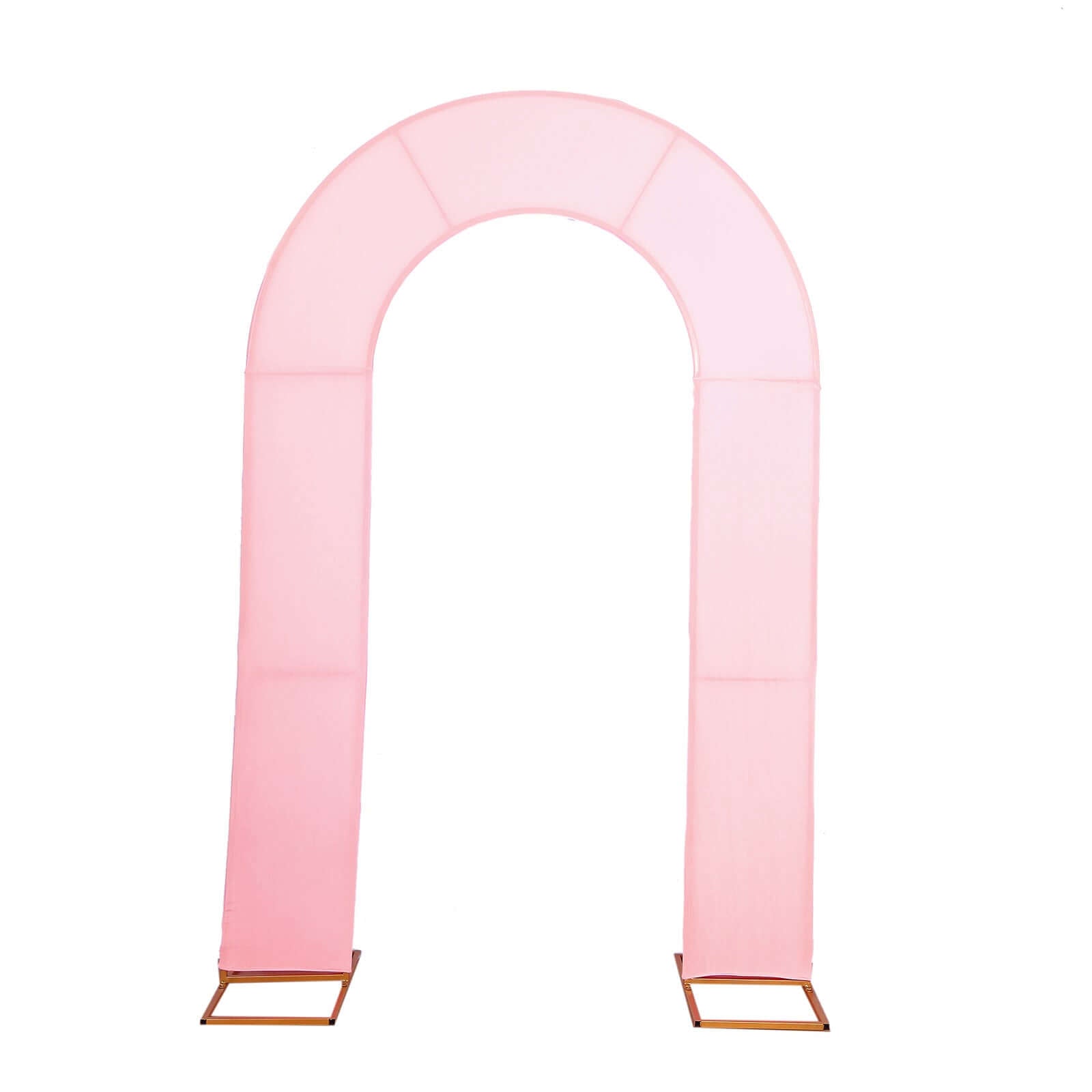 Premium 8ft Pink Spandex U-Shaped Wedding Arch Cover - Perfect for Weddings and Parties