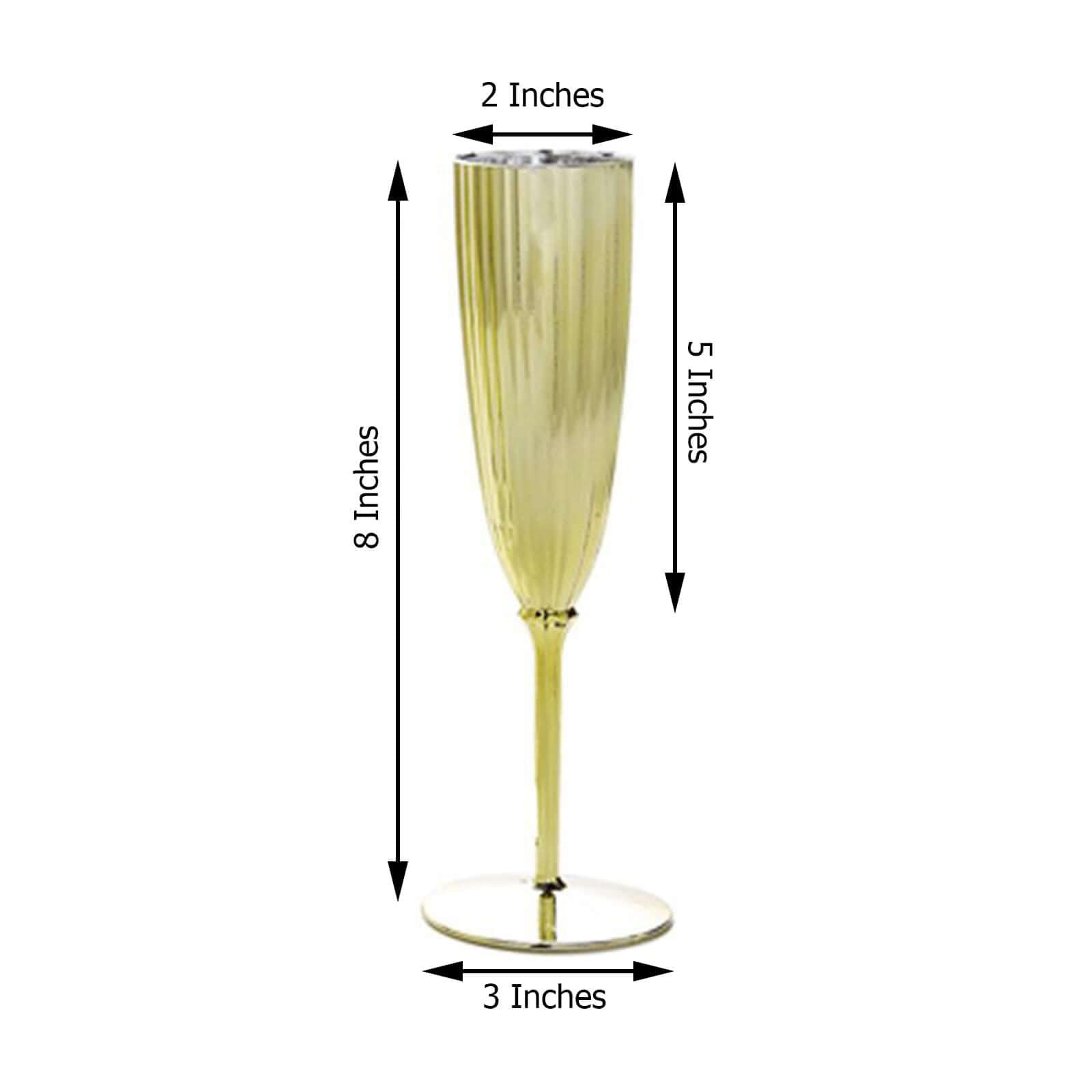 Hot Deal! 6-Pack Metallic Gold Plastic 5oz Disposable Champagne Flutes for Parties