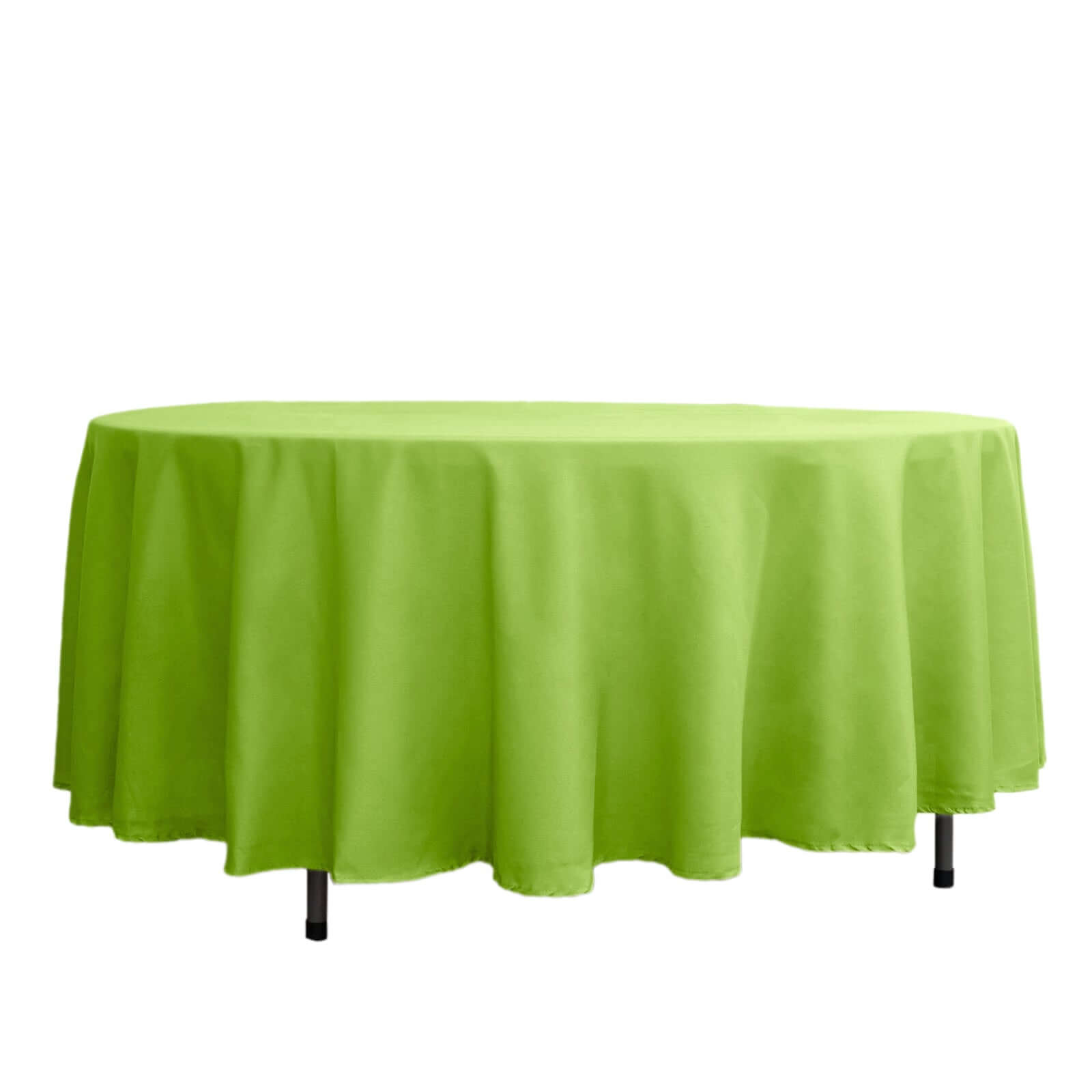 Hot Sale! Wrinkle-Resistant Polyester 108-Inch Round Apple Green Tablecloth for Various Occasions