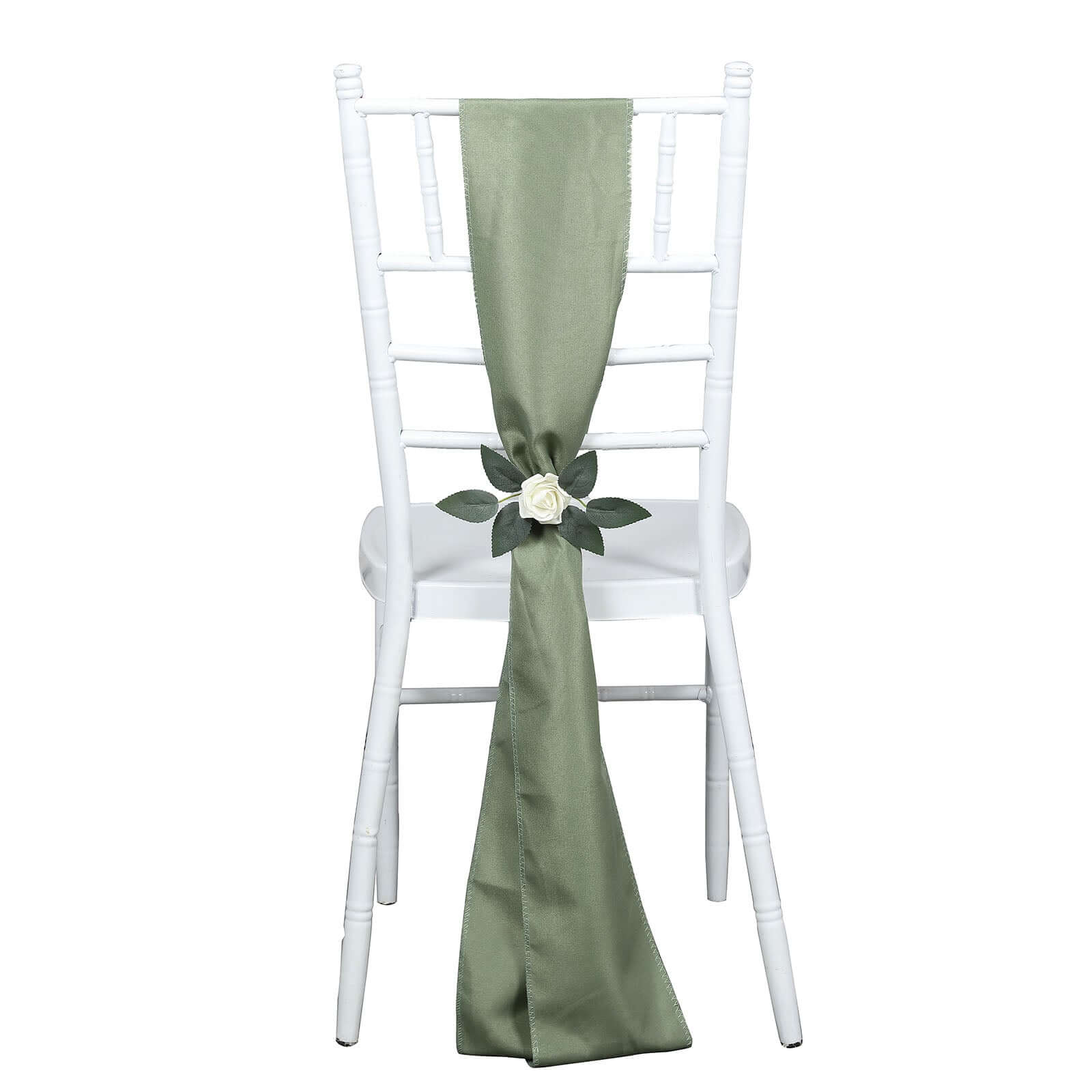 5-Pack Dusty Sage Green Polyester Chair Sashes - Perfect for Events!