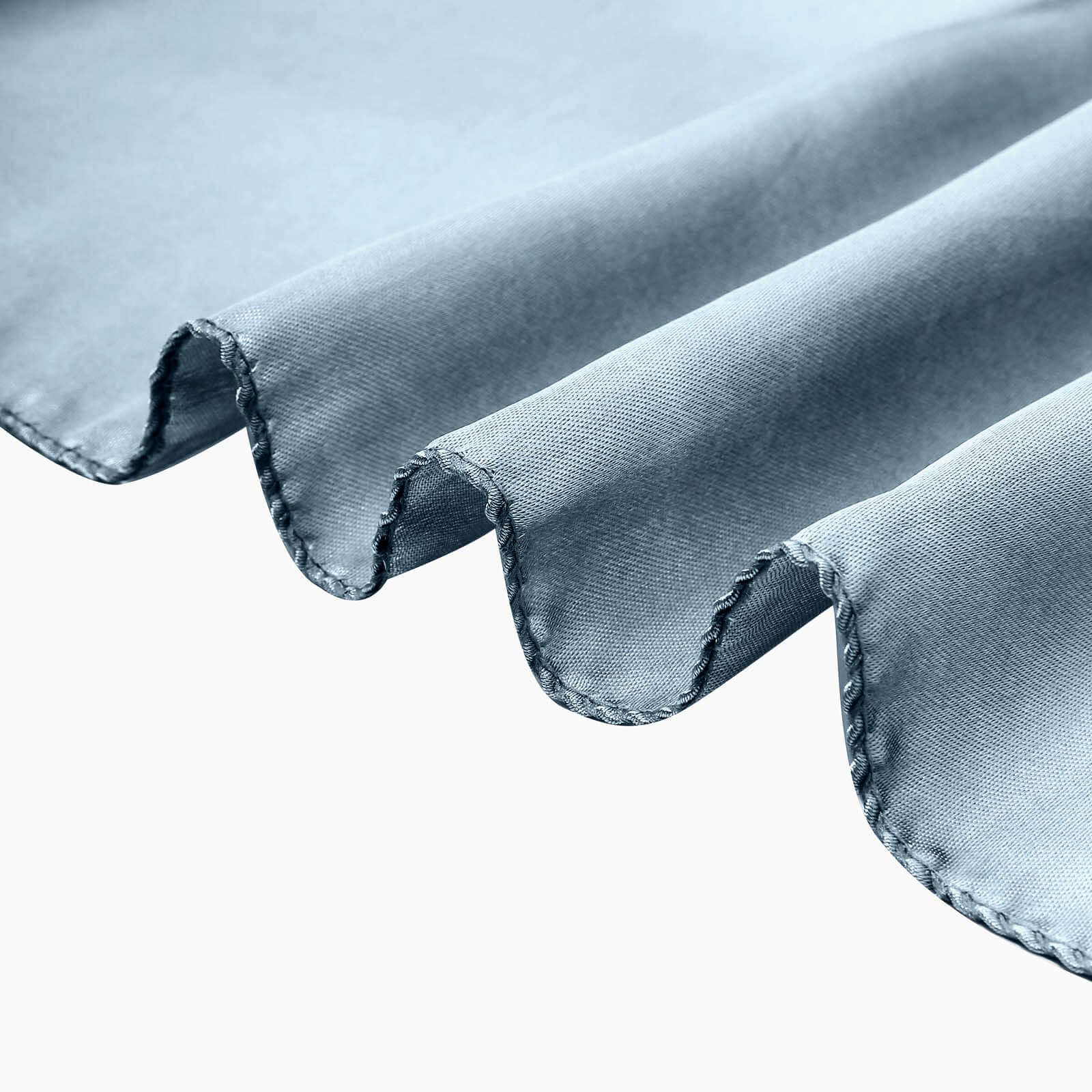 Dusty Blue Satin Self-Tie Chair Cover - Universal Slip-On for Folding, Dining & Banquet Chairs