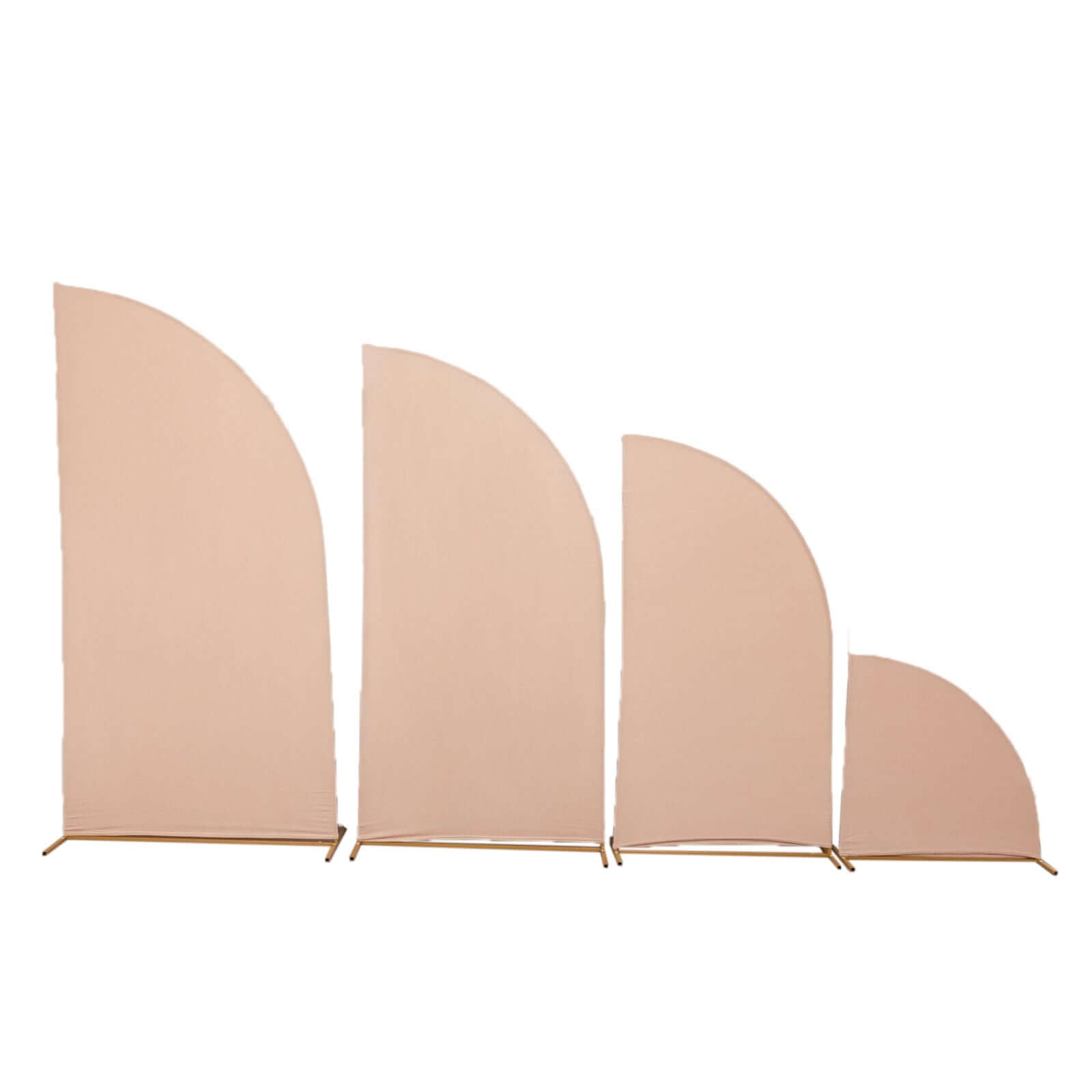 Exclusive Set of 4 Custom-Fitted Matte Nude Spandex Half Moon Wedding Arch Covers - Various Sizes
