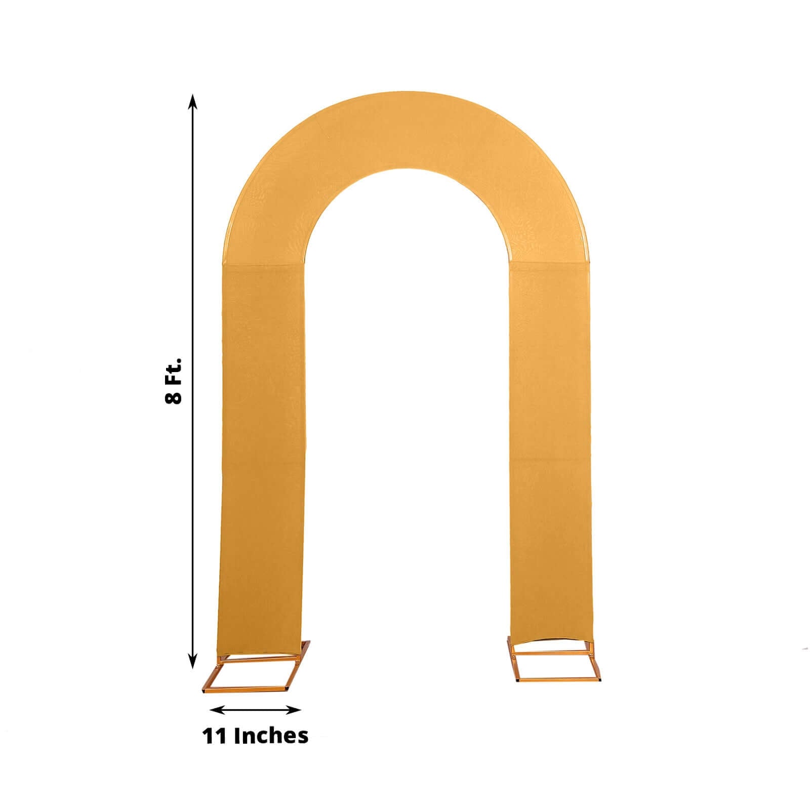 Hot Sale! 8ft Gold Spandex U-Shaped Double-Sided Fitted Wedding Arch Cover