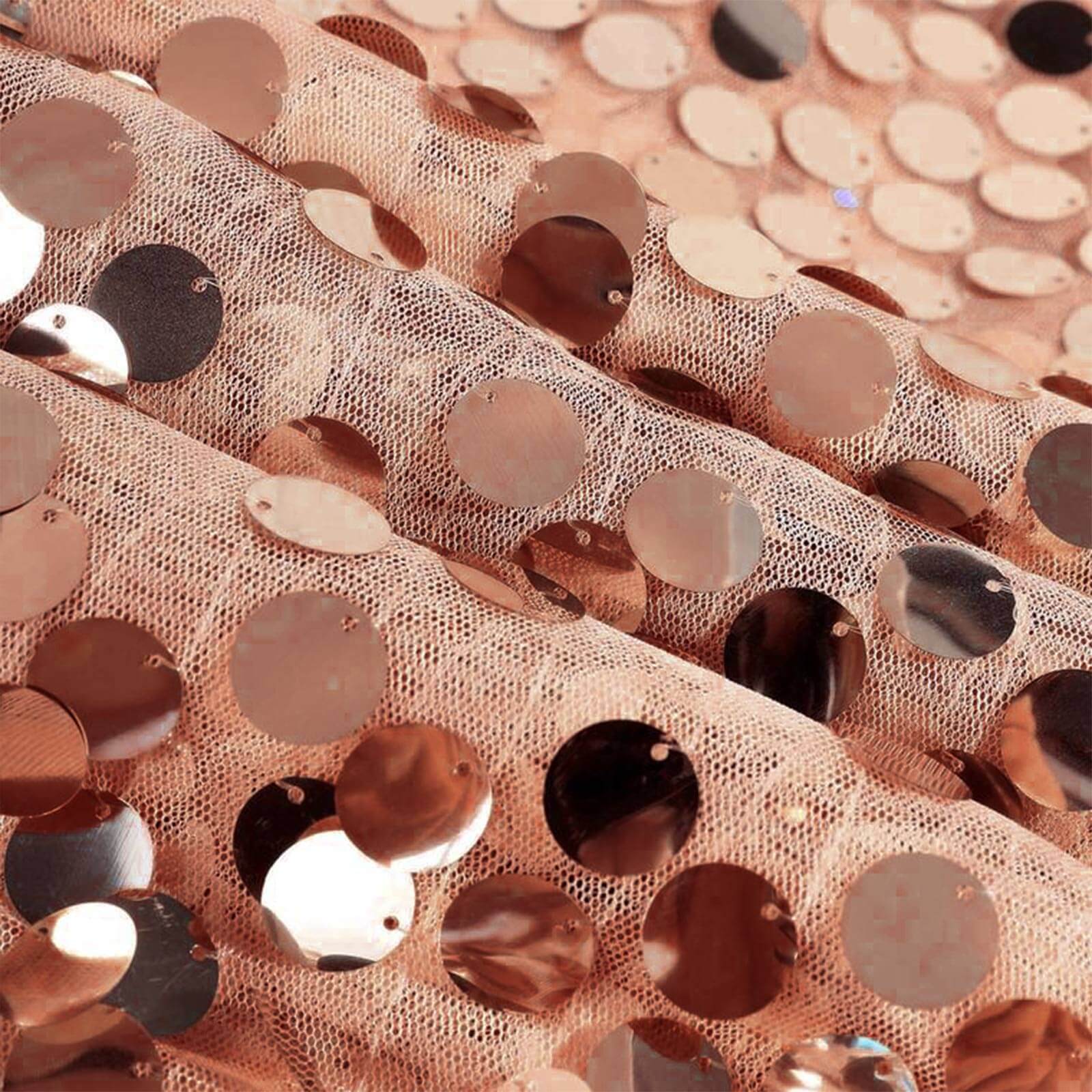 Hot Sale! Rose Gold Sequin Round Tablecloth - 120