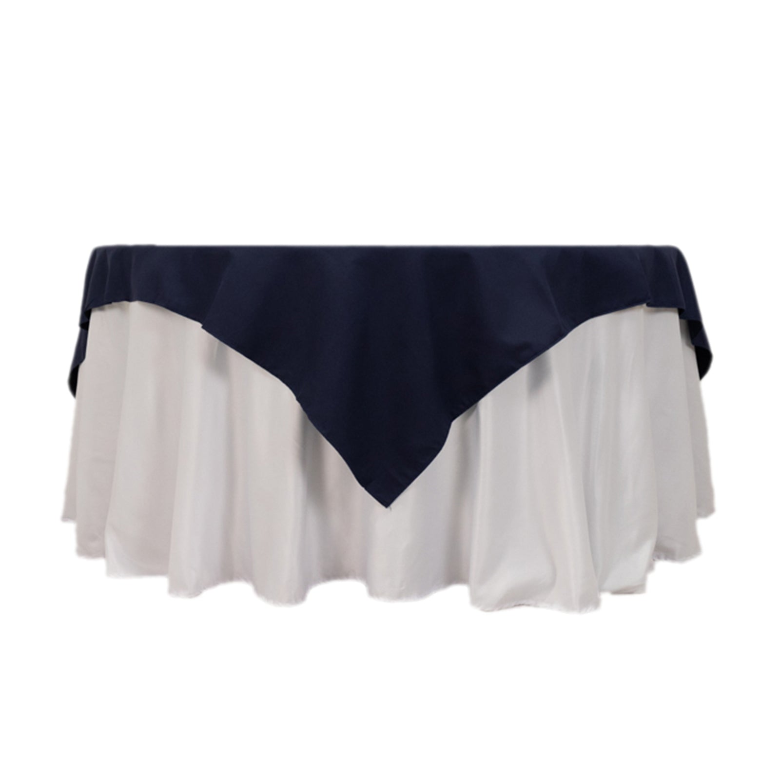 Navy 70x70 Wrinkle-Resistant Cotton Blend Square Table Overlay