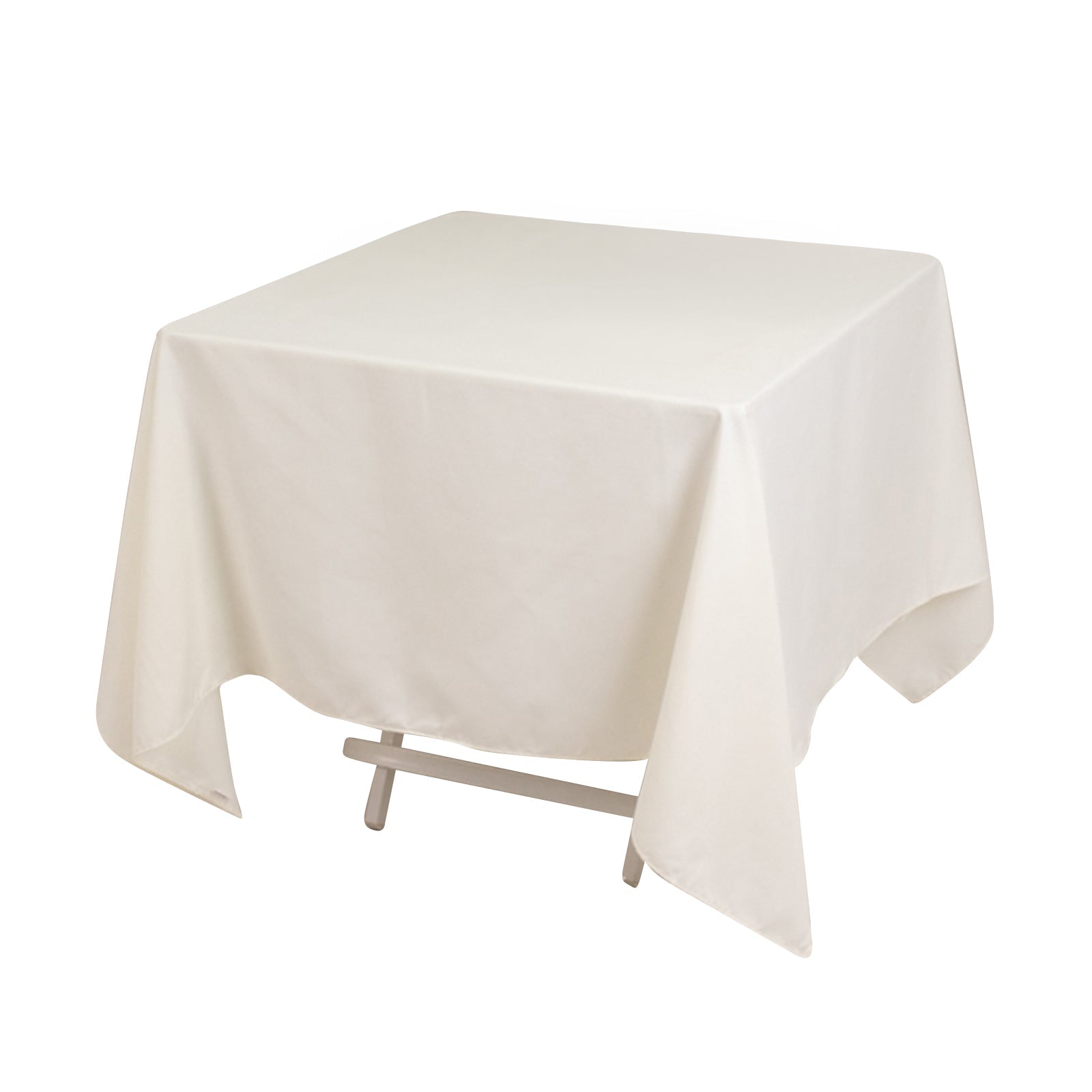 Wrinkle-Resistant Ivory 70x70 Square Cotton Blend Tablecloth