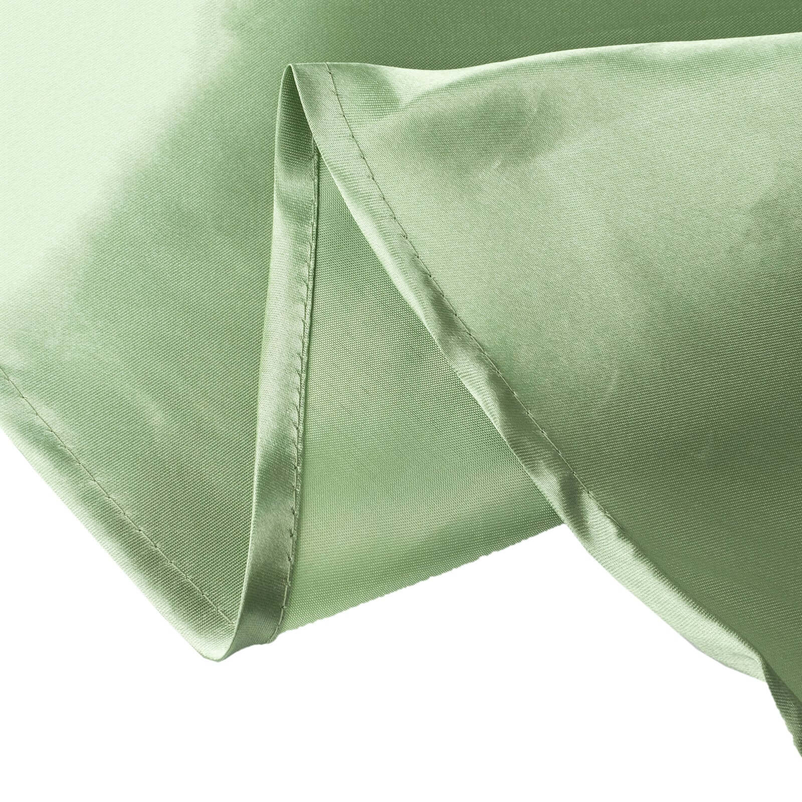 Hot! Sage Green Satin 132" Round Seamless Tablecloth - Stylish Cover