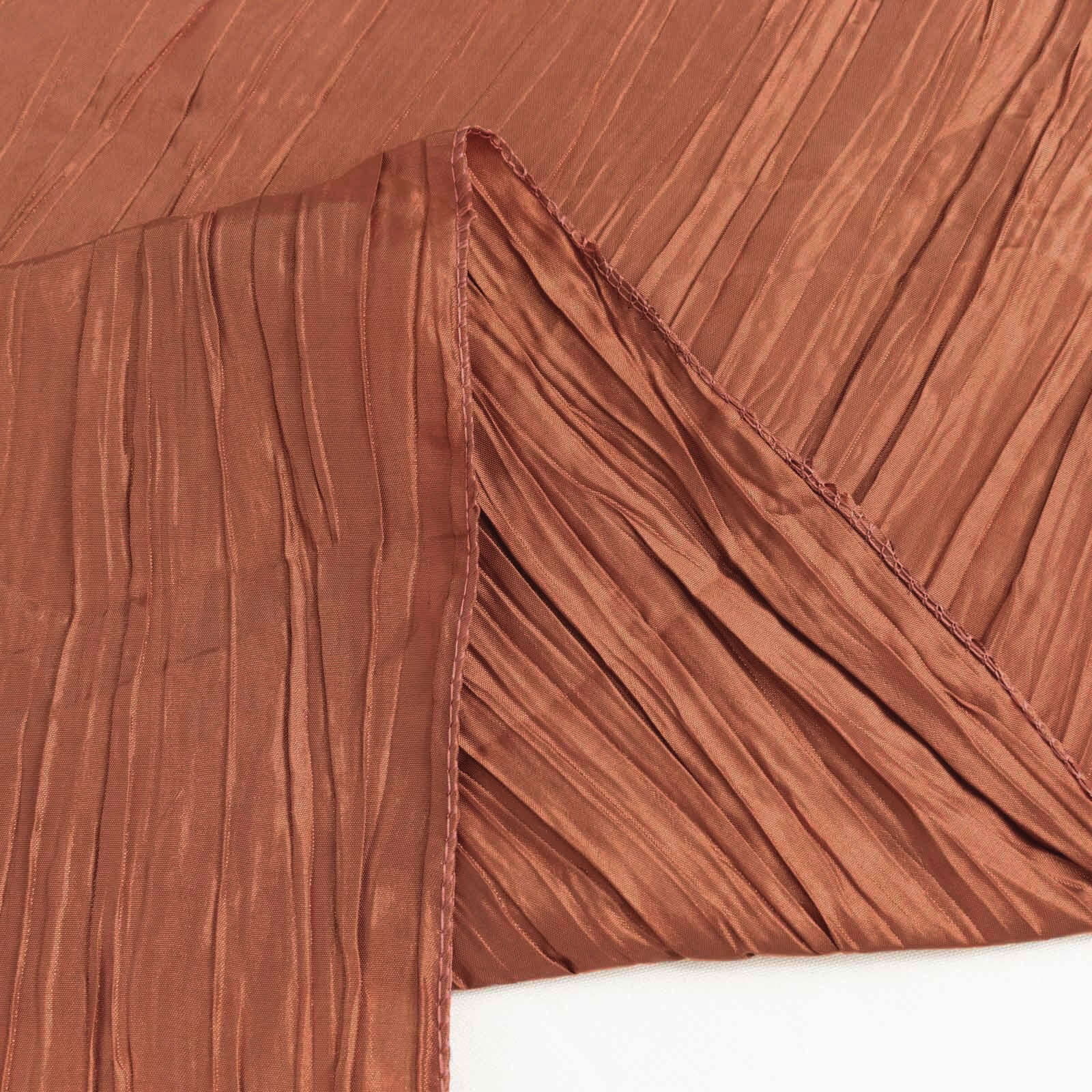 Hot Deal! Terracotta Accordion Crinkle Taffeta 12x108 Table Runner