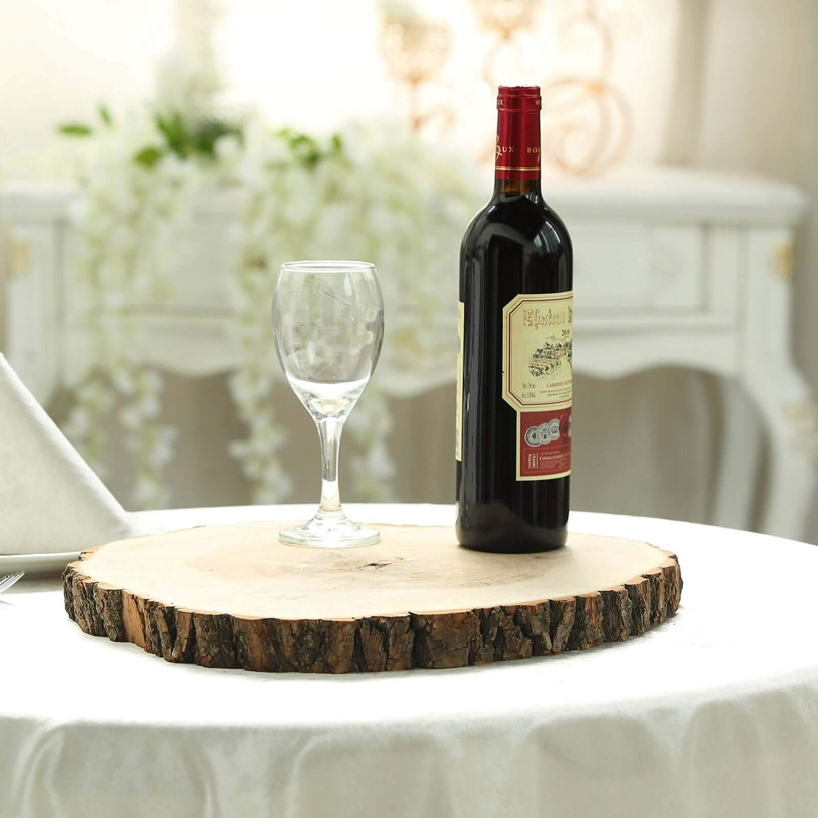Hot! Polished Rustic Poplar Wood Round Slices for Wedding & Event Decor, 18 Dia