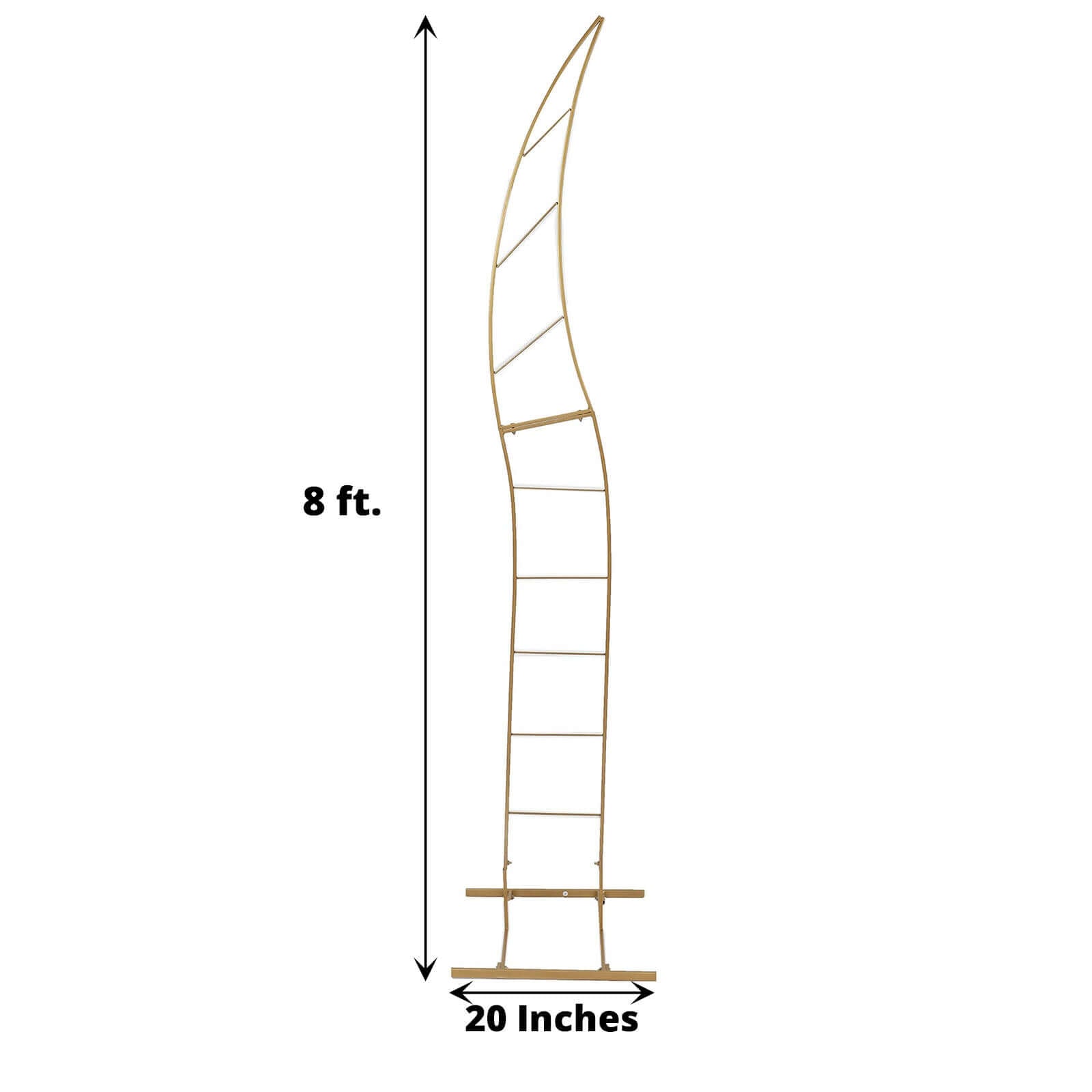 8ft Collapsible Gold Metal Curved Balloon Arch Stand for Weddings - Ideal Photo Backdrop