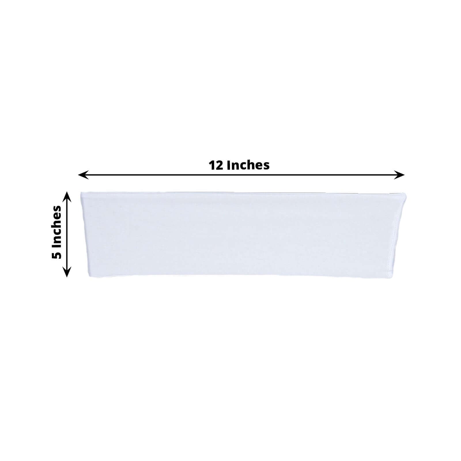 5-Pack White Stretch Spandex Chair Sashes - Heavy Duty, Fitted Finish