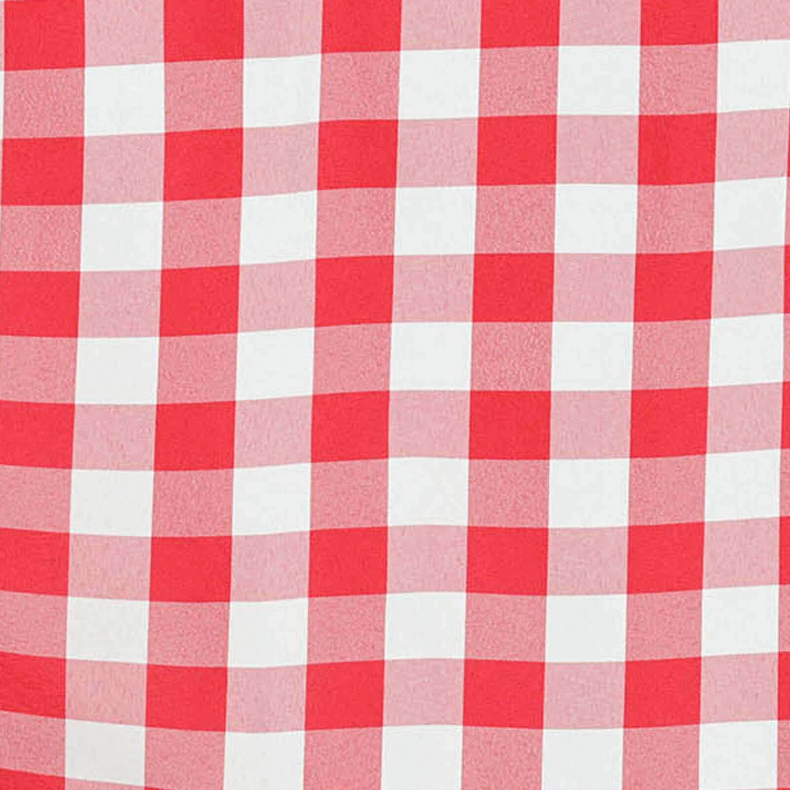 Get This 70-Inch Polyester Round Tablecloth in White/Red Buffalo Plaid for Your Events