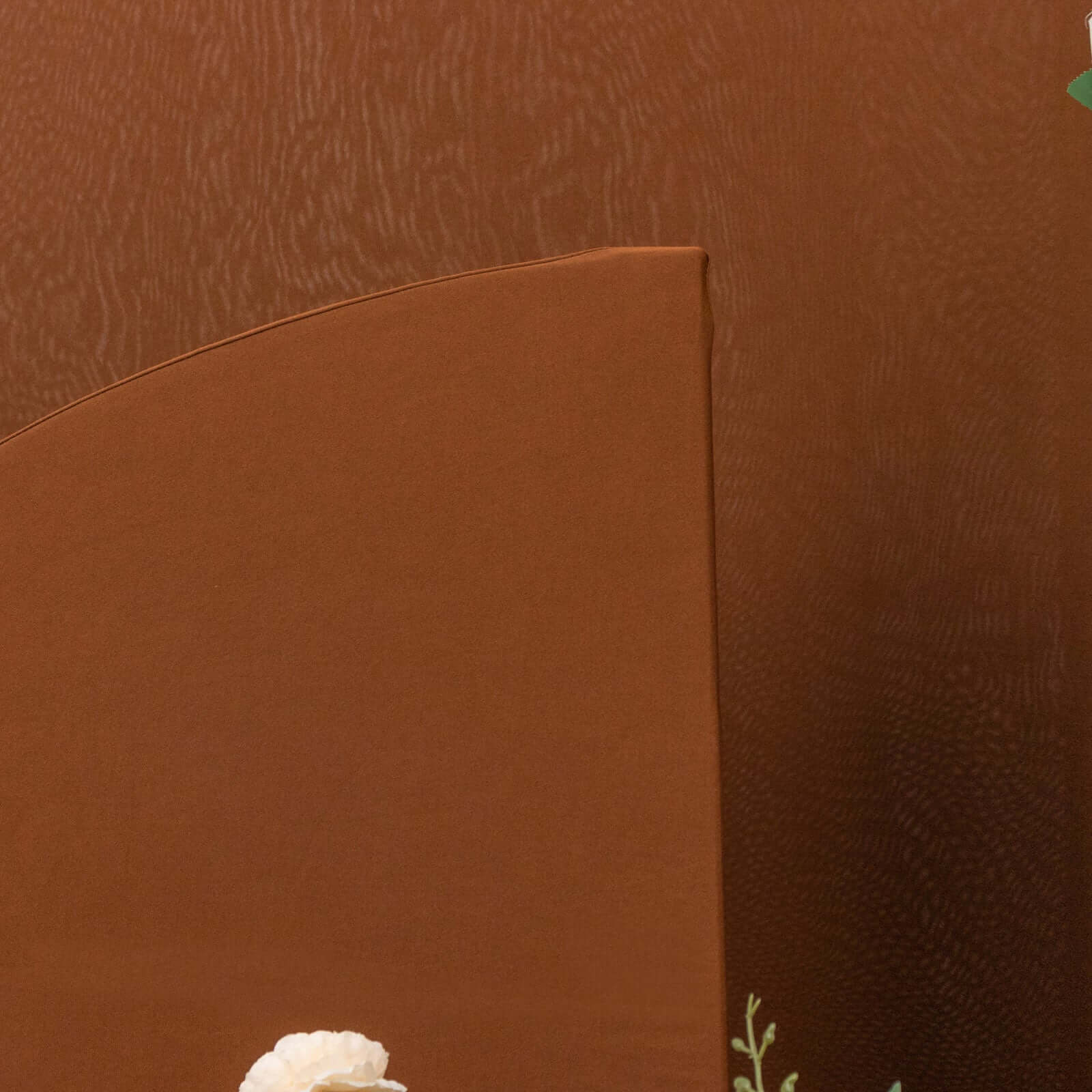 Set of 4 Custom-Fitted Matte Cinnamon Brown Spandex Half Moon Wedding Arch Backdrop Covers in 4 Sizes