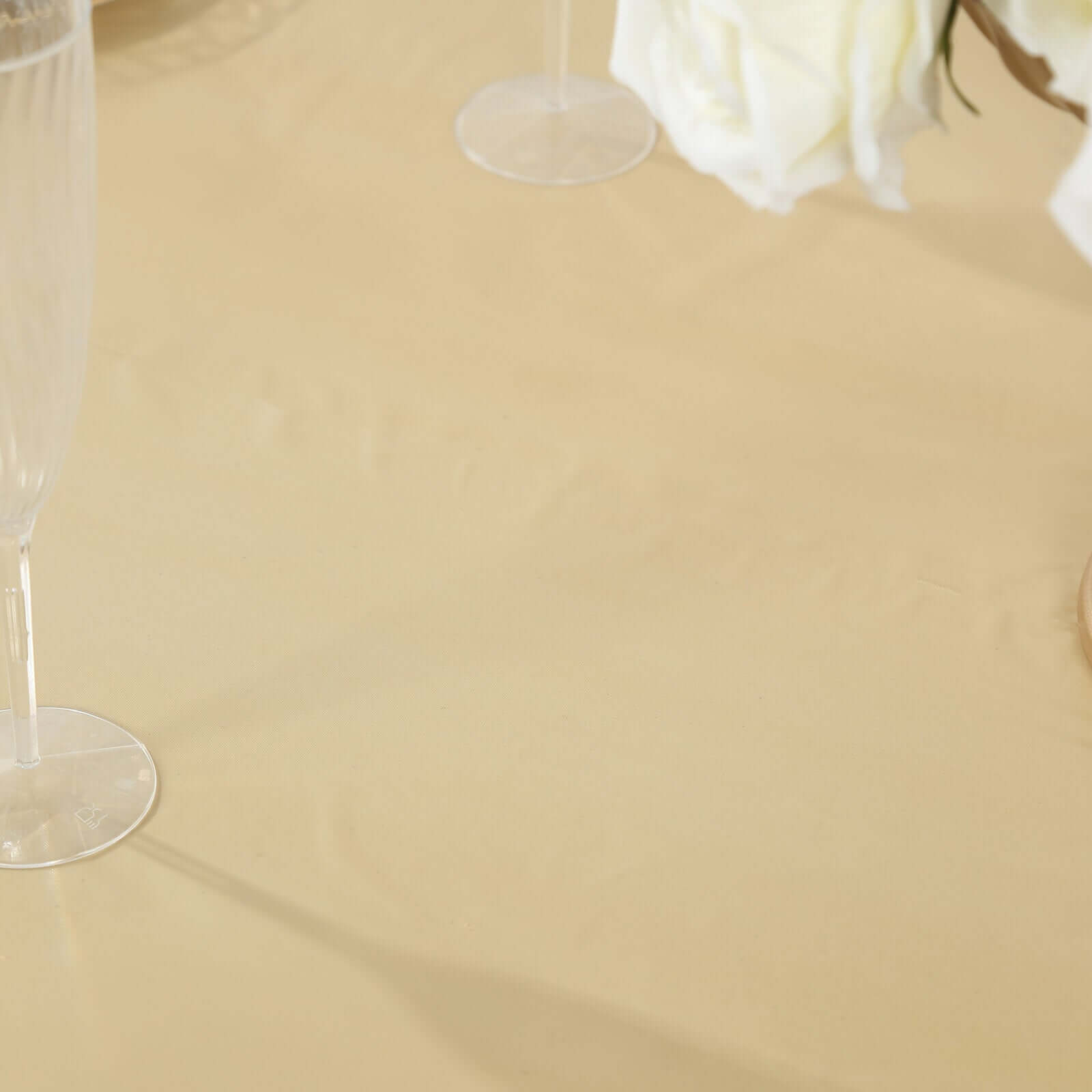 Customizable Gold Plastic Table Cover Roll with Slide Cutter - Great for Events!